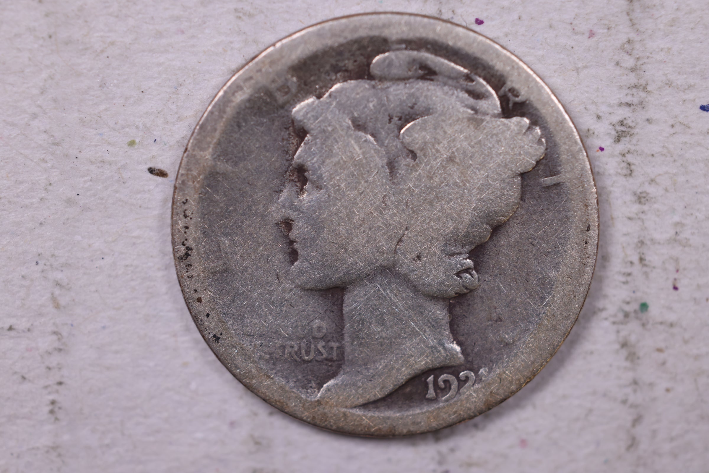 1921 Mercury Silver Dime., Good., Store #19816