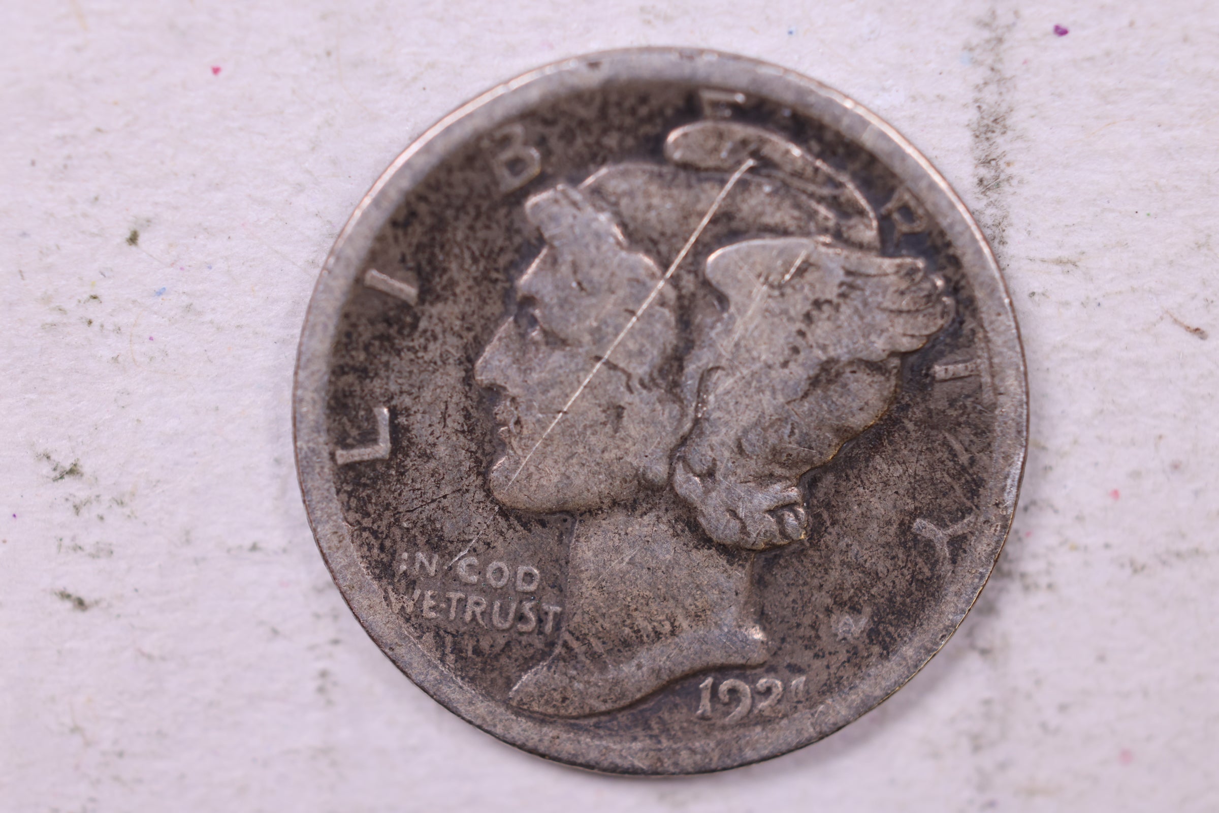1921 Mercury Silver Dime., About Good., Store #19817