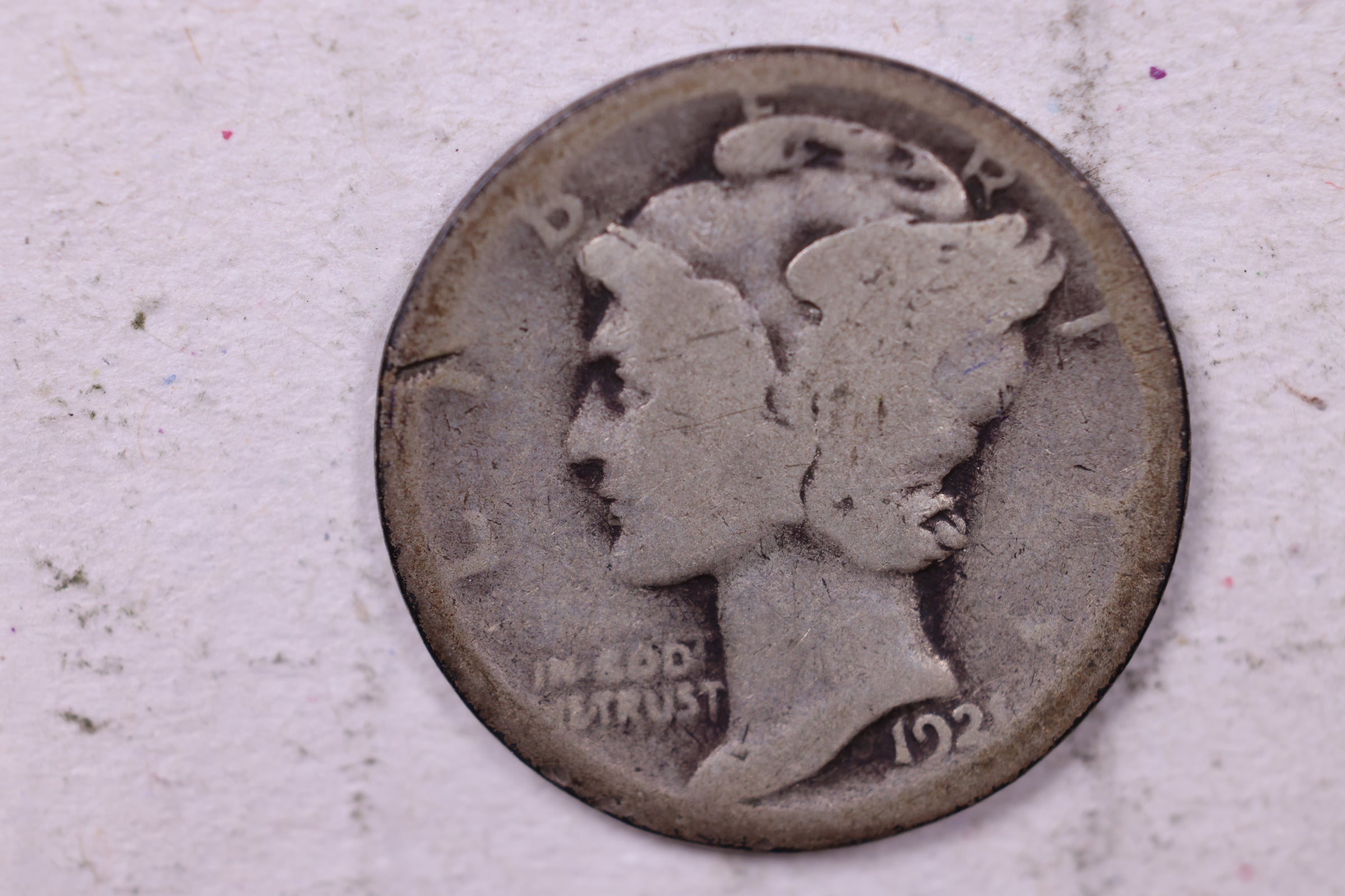 1921 Mercury Silver Dime., About Good., Store #19820