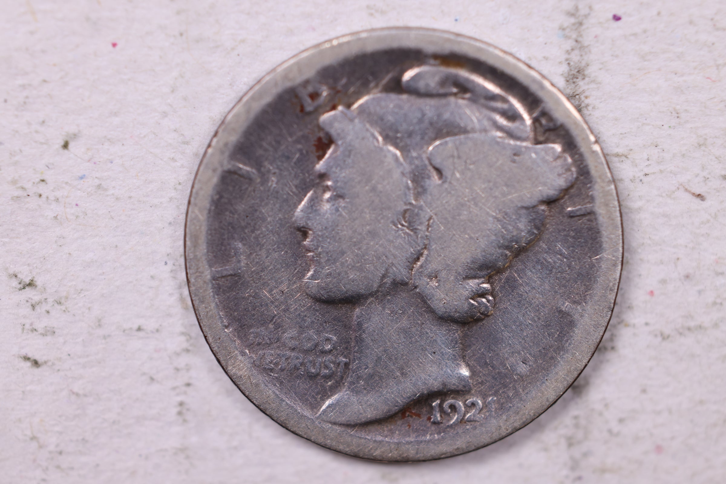 1921 Mercury Silver Dime., About Good., Store #19821