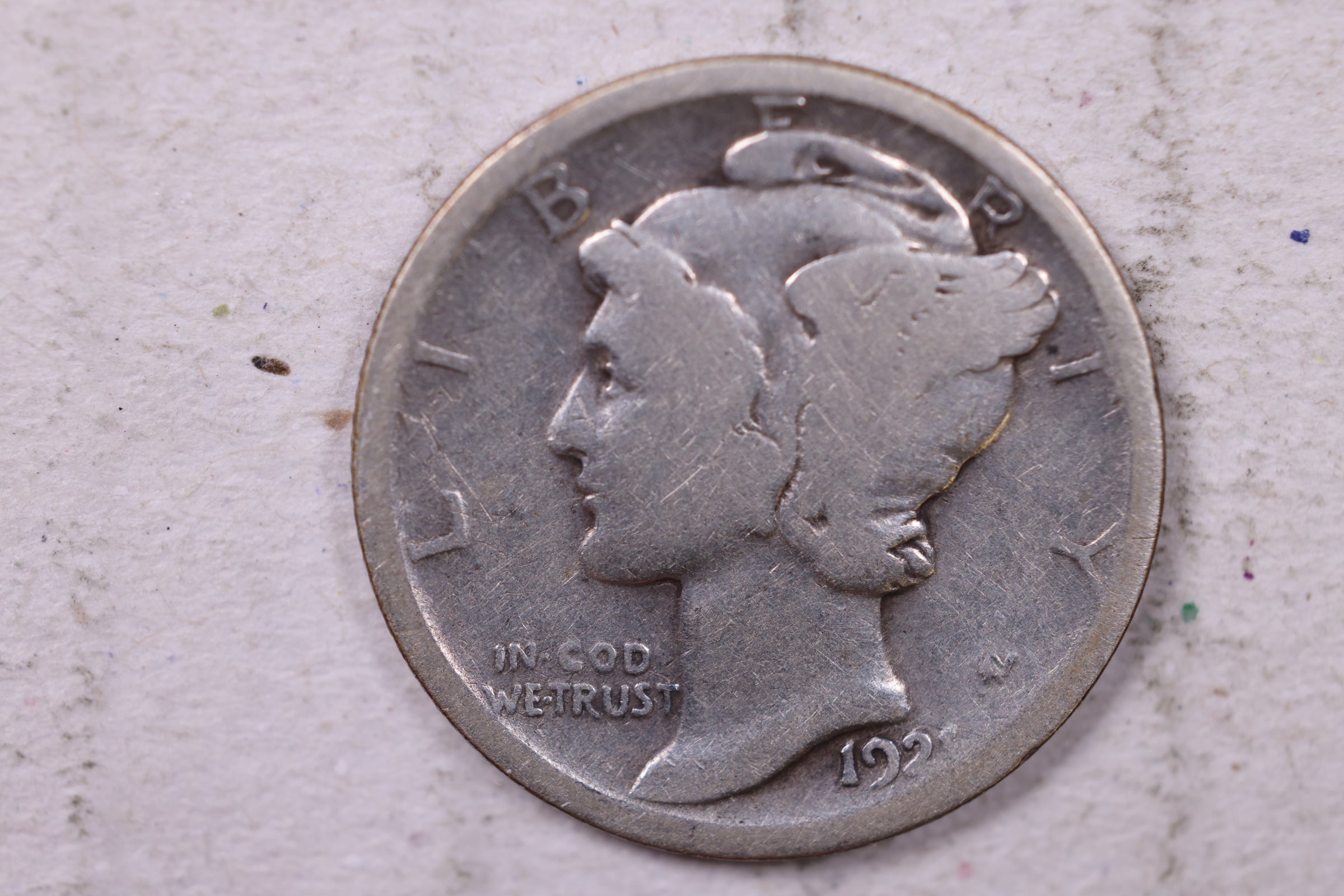1921 Mercury Silver Dime., About Good., Store #19824