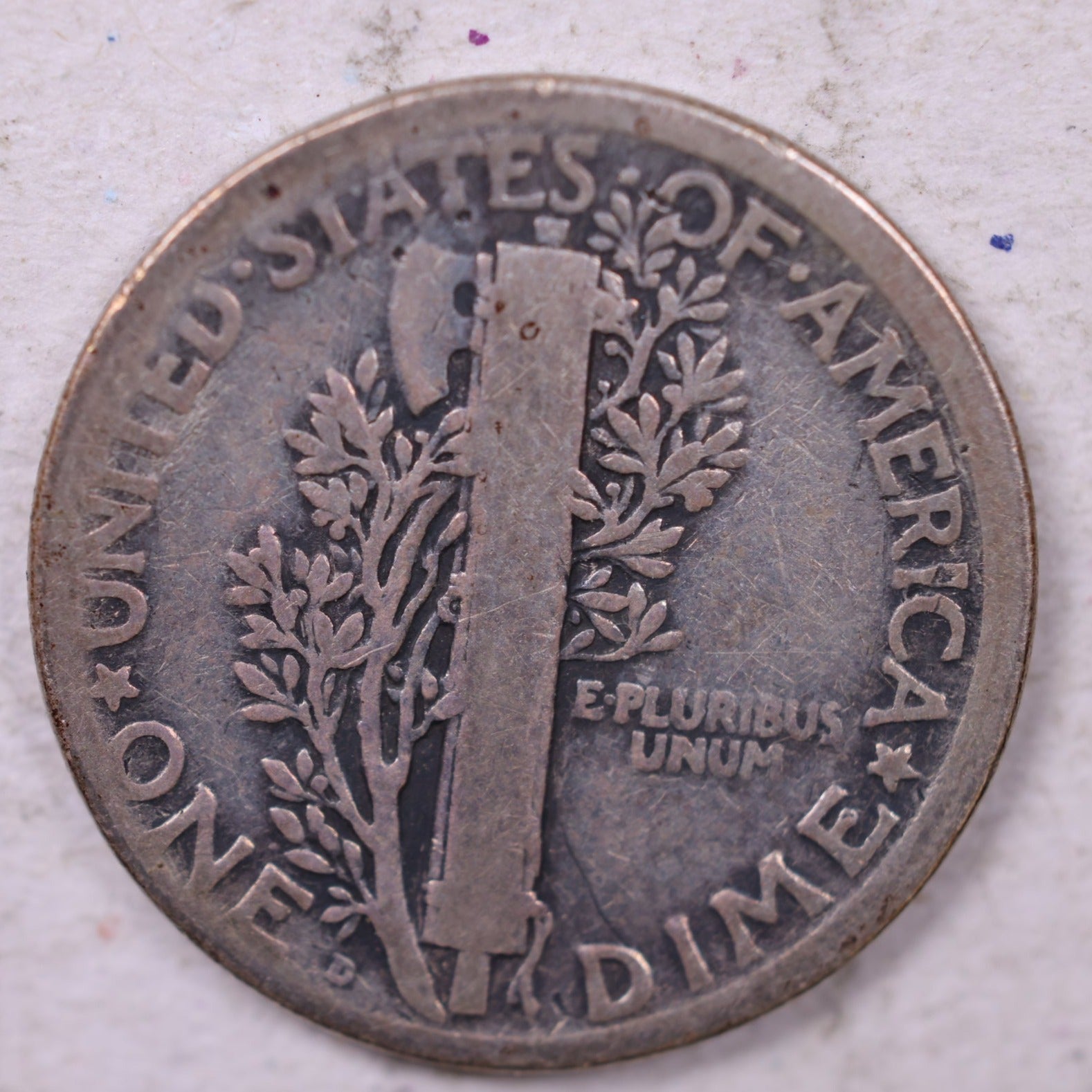 1921-D Mercury Silver Dime., Very Good., Store #19828