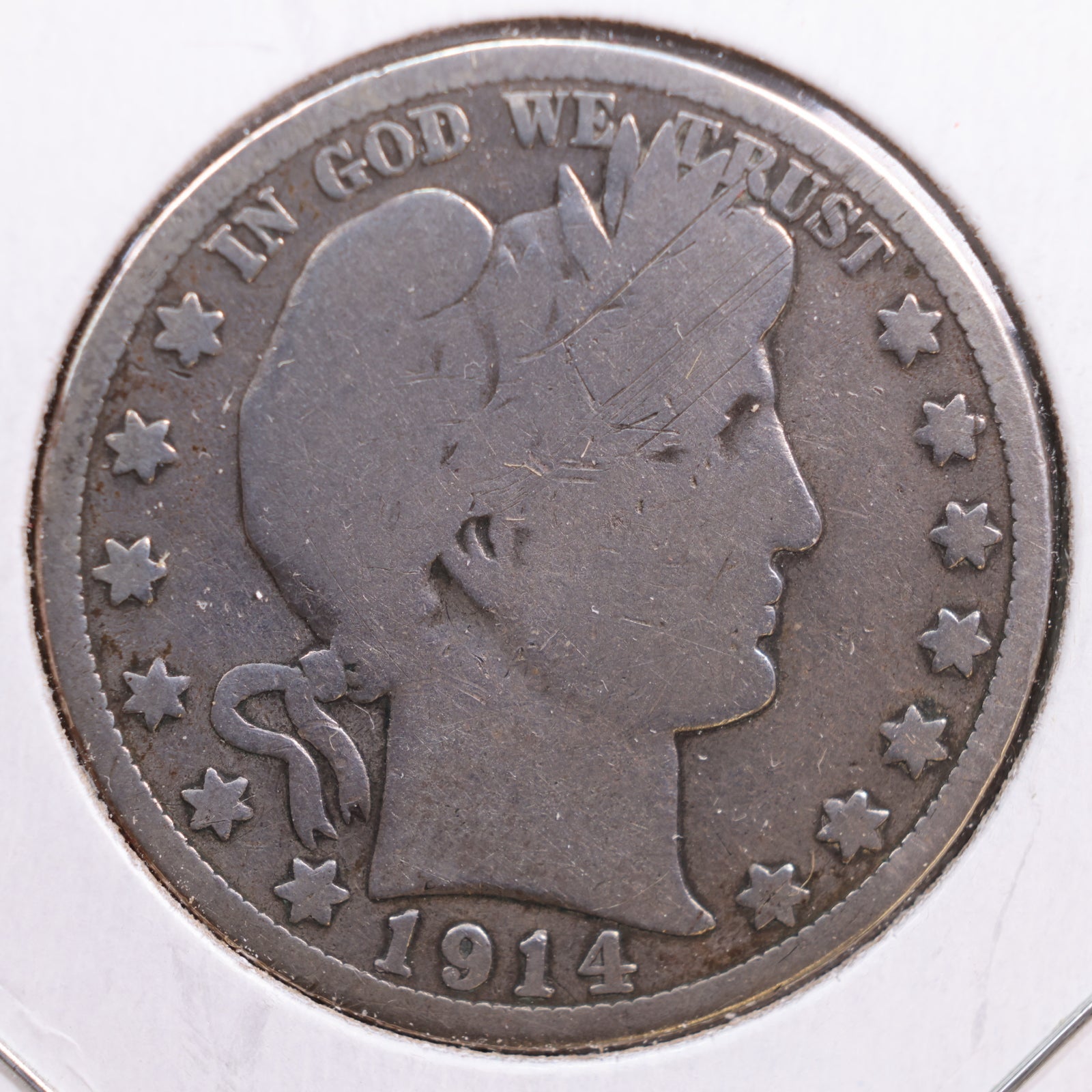 1914 Barber Half Dollar, Good Circulated Coin, Store #HR0725