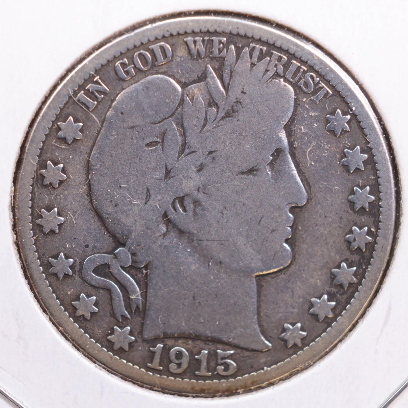 1915 Barber Half Dollar, Very Good Circulated Coin, Store #HR0719