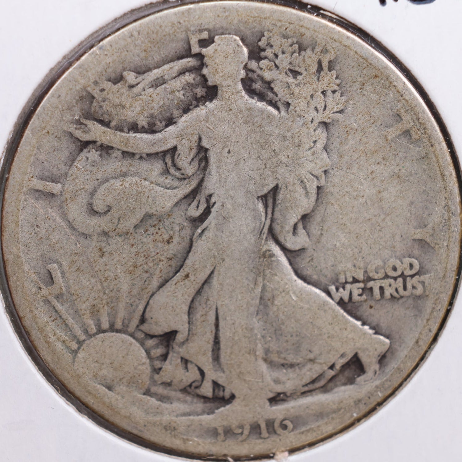 1916 Walking Liberty Half Dollar, Very Good Circulated Coin, Store #HR0696