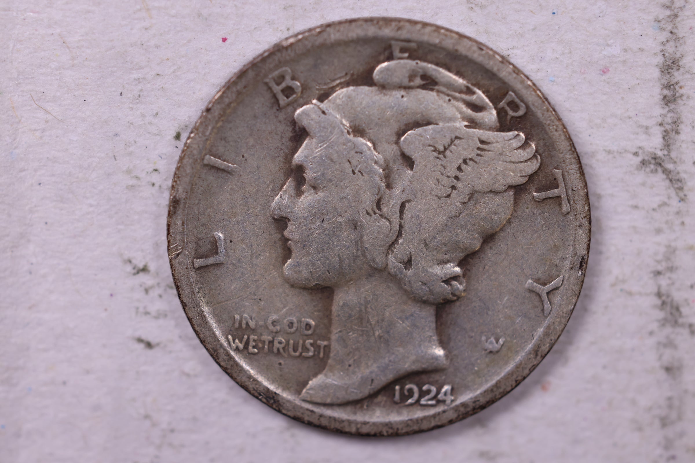 1924 Mercury Silver Dime., Very Good, Store #19858
