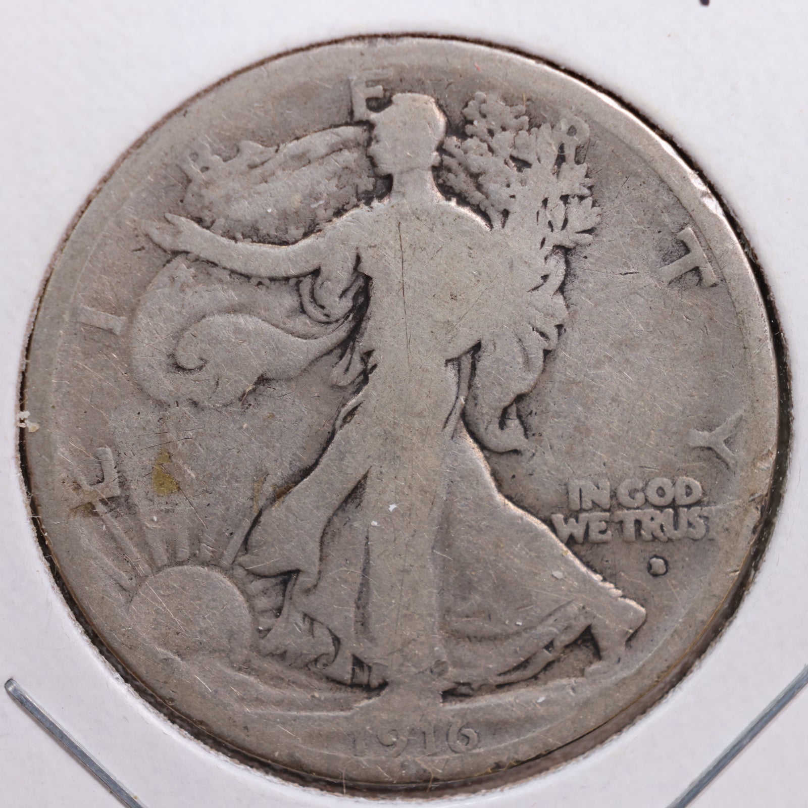 1916-D Walking Liberty Half Dollar, Good Circulated Coin, Store #HR0692