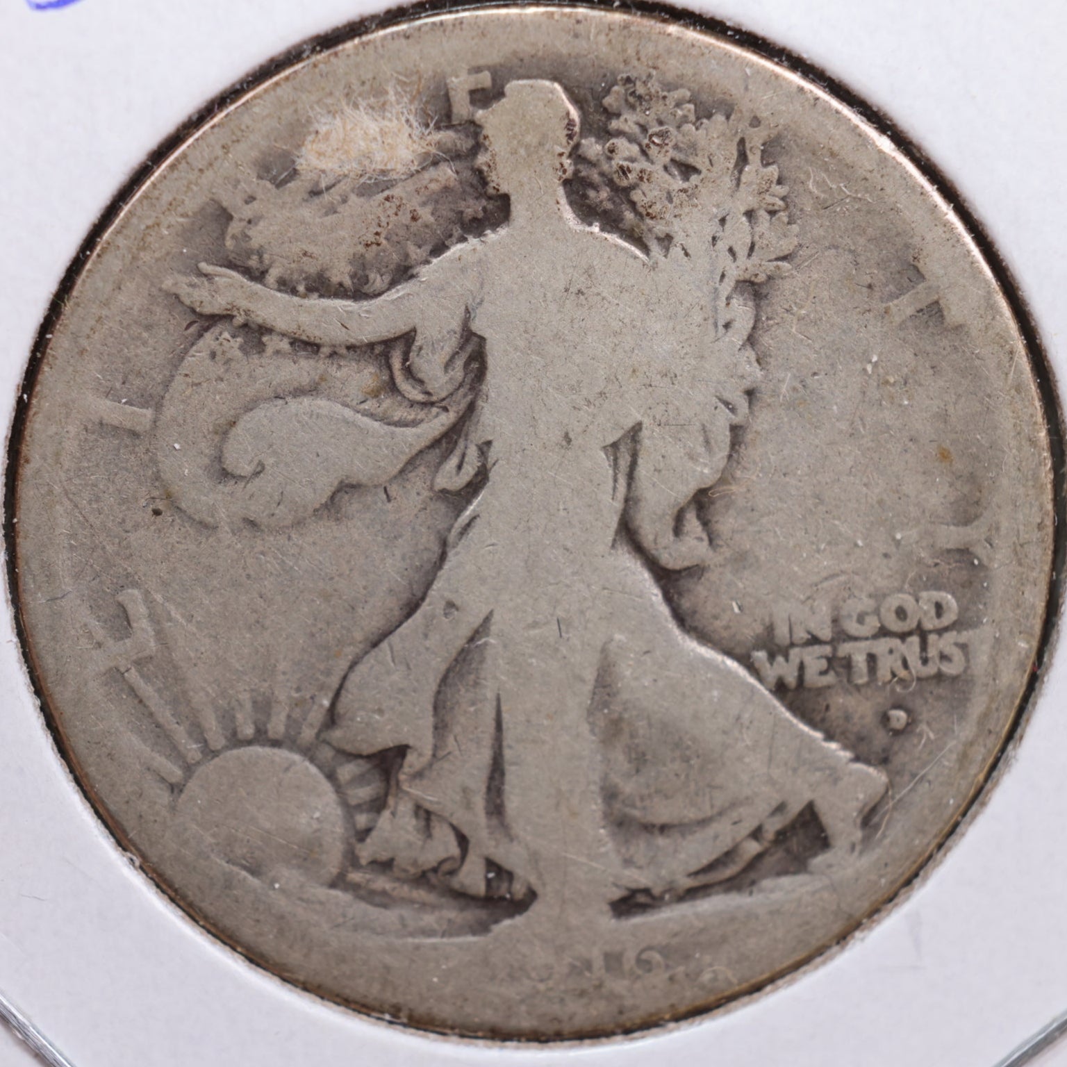 1916-D Walking Liberty Half Dollar, Abt Good Circulated Coin, Store #HR0684