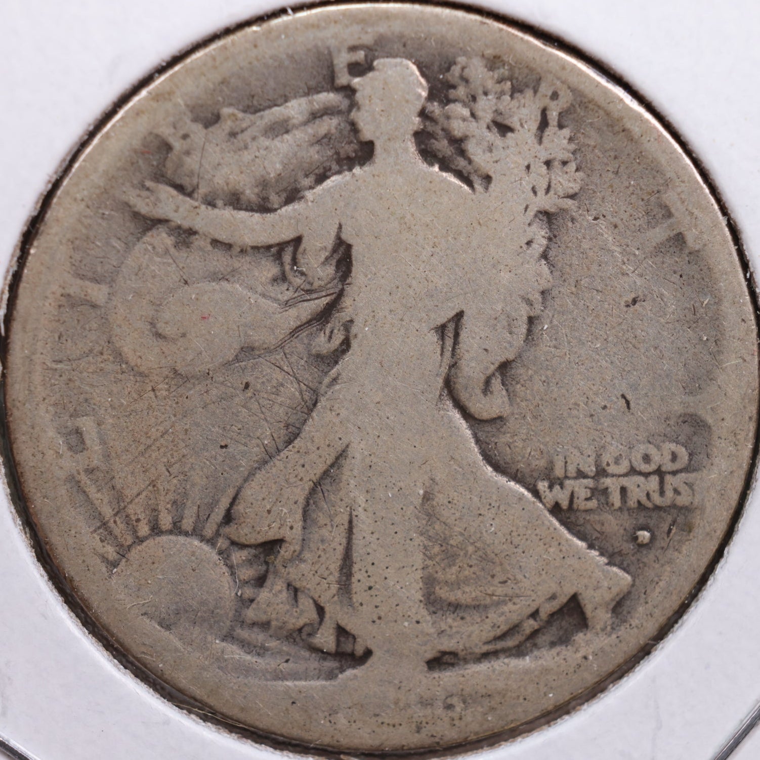 1916-D Walking Liberty Half Dollar, Abt Good Circulated Coin, Store #HR0681