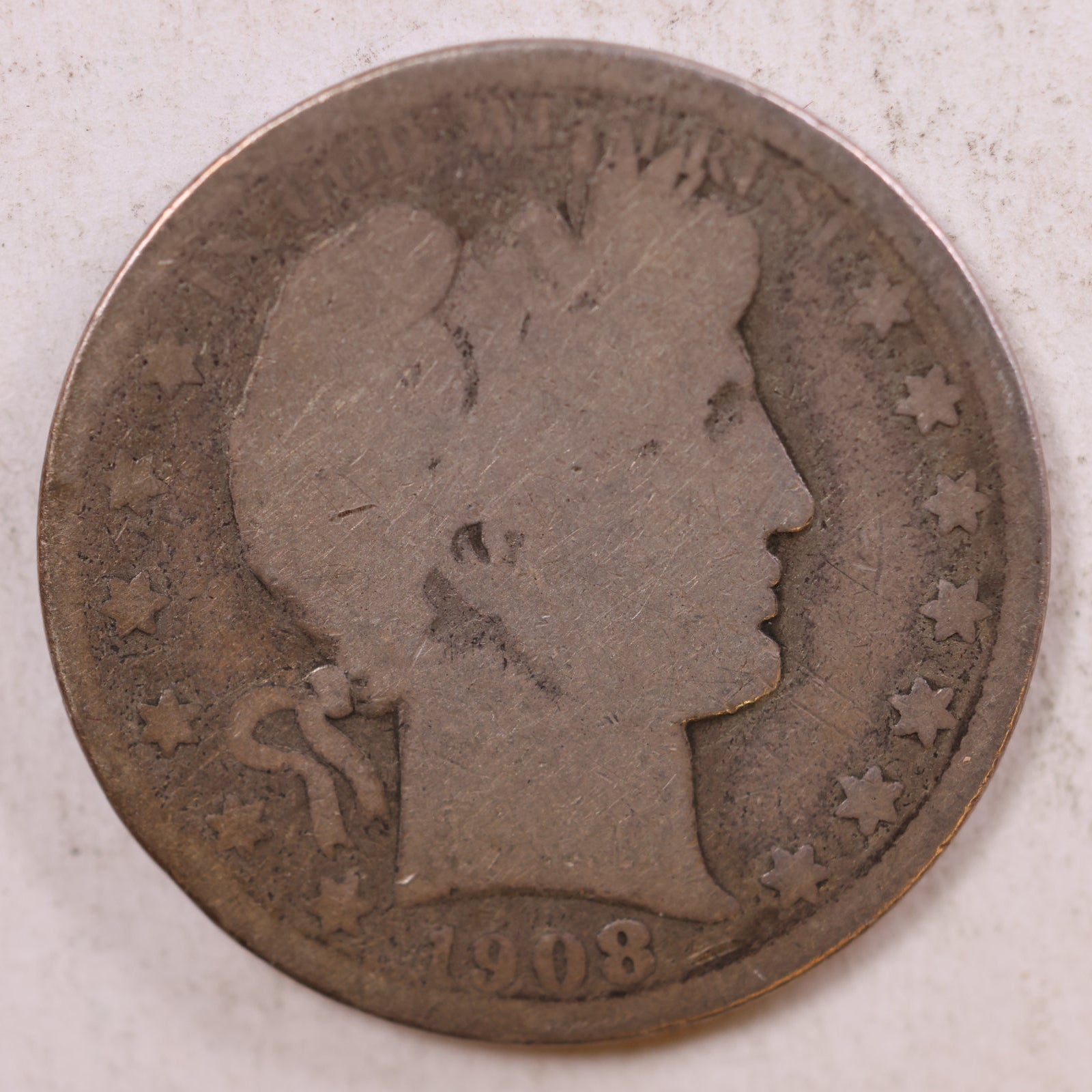 1908-O Barber Silver Half Dollar, Good Circulated Coin, Store #HR0813