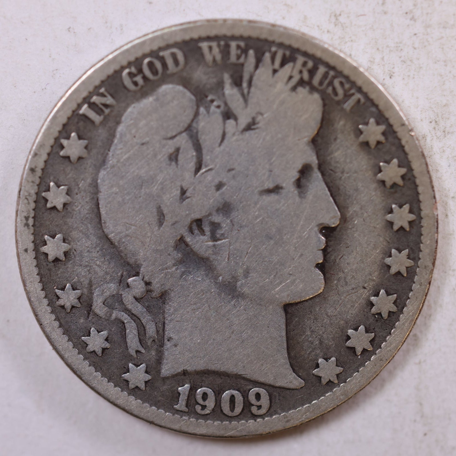 1909-O Barber Silver Half Dollar, Very Good Circulated Coin, Store #HR0816