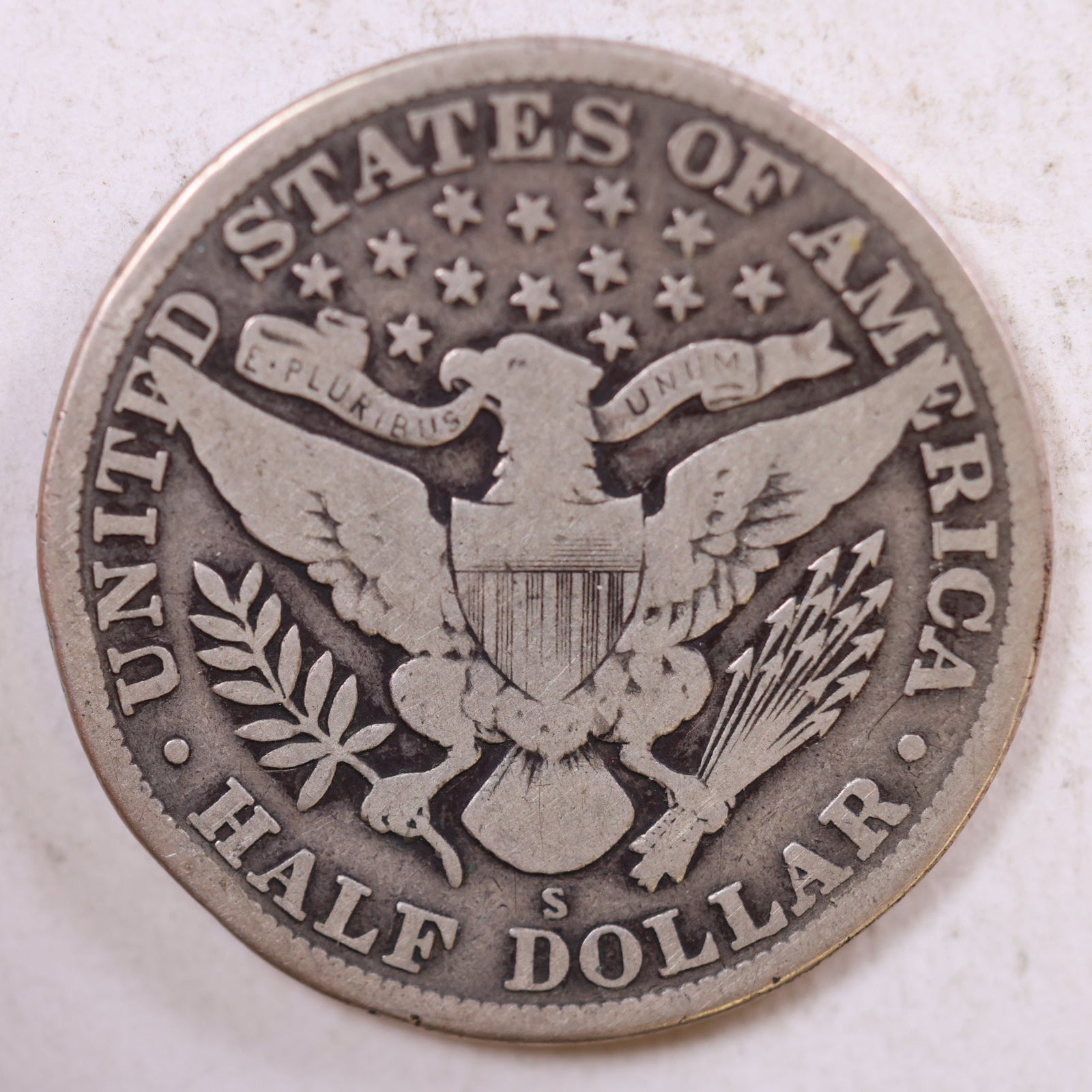 1913-S Barber Silver Half Dollar, Good+ Circulated Coin, Store #HR0828