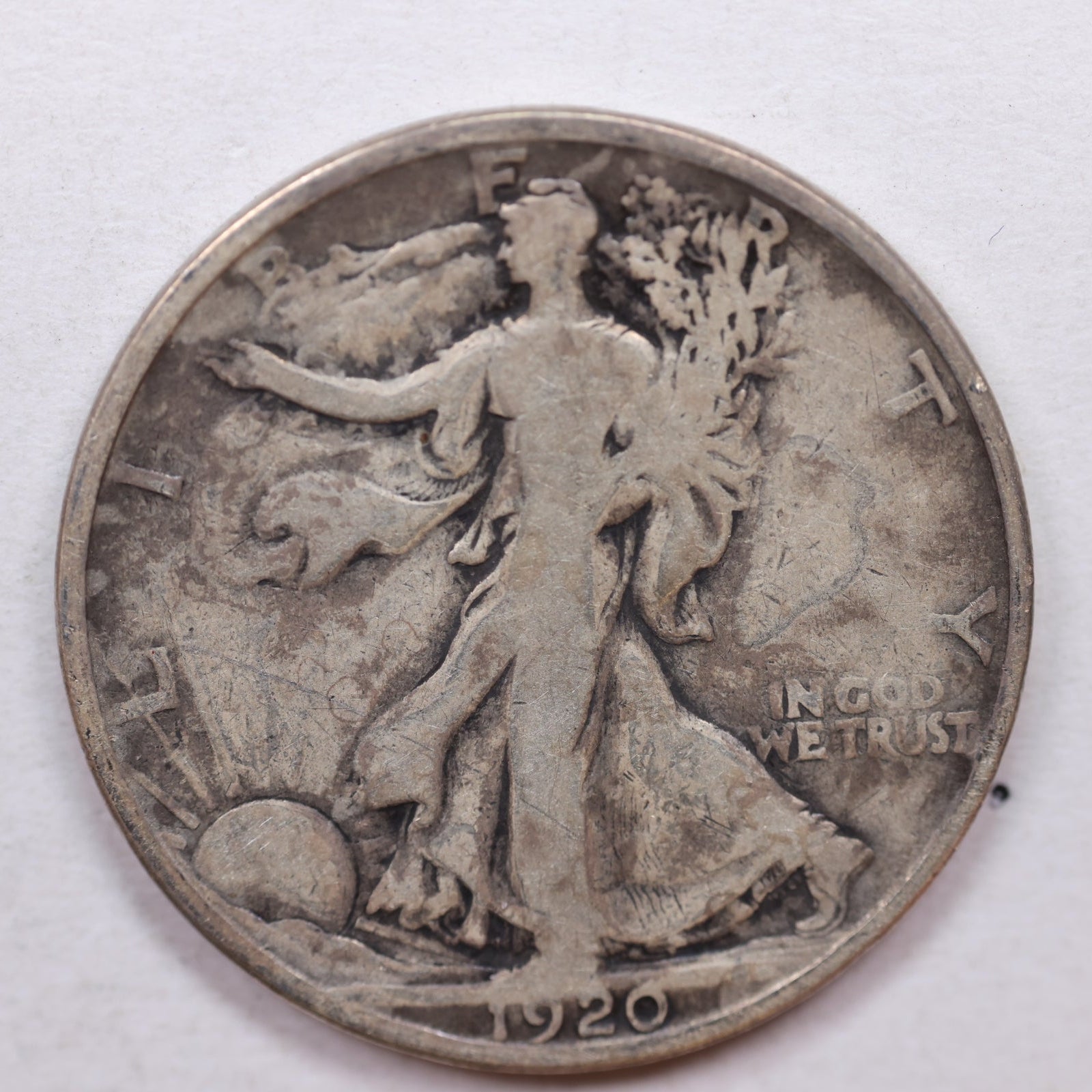 1920-S Walking Liberty Half Dollar, Very Good Circulated Coin, Store #HR0961