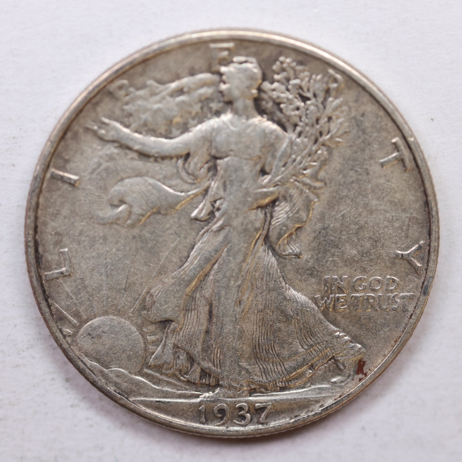 1937 Walking Liberty Half Dollar, Very Fine Circulated Coin, Store #HR0997