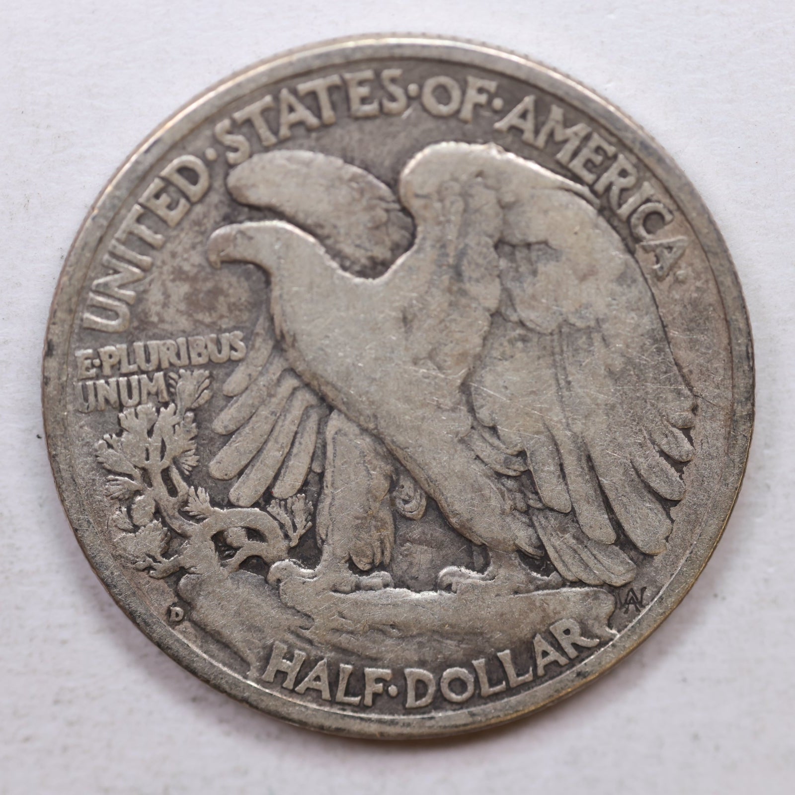 1937-D Walking Liberty Half Dollar, Very Good+ Circulated Coin, Store #HR0001