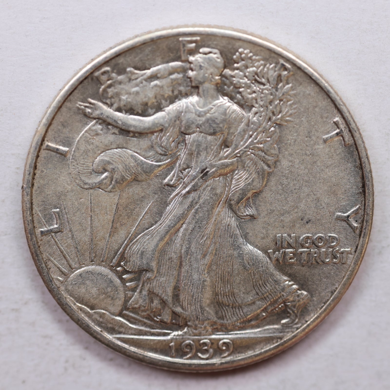 1939 Walking Liberty Half Dollar, Extra Fine Circulated Coin, Store #HR0004