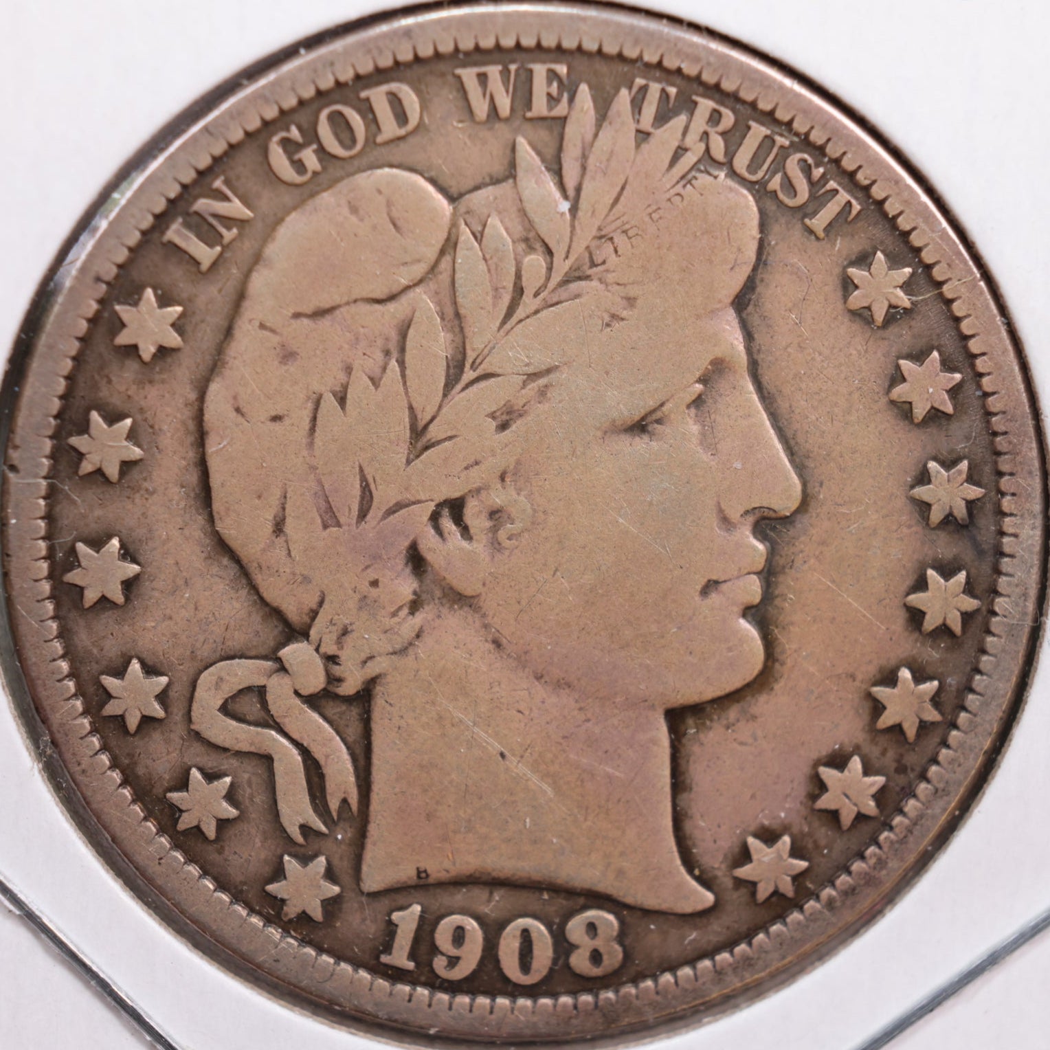 1908-O Barber Half Dollar, Fine Circulated Coin, Store #HR0608
