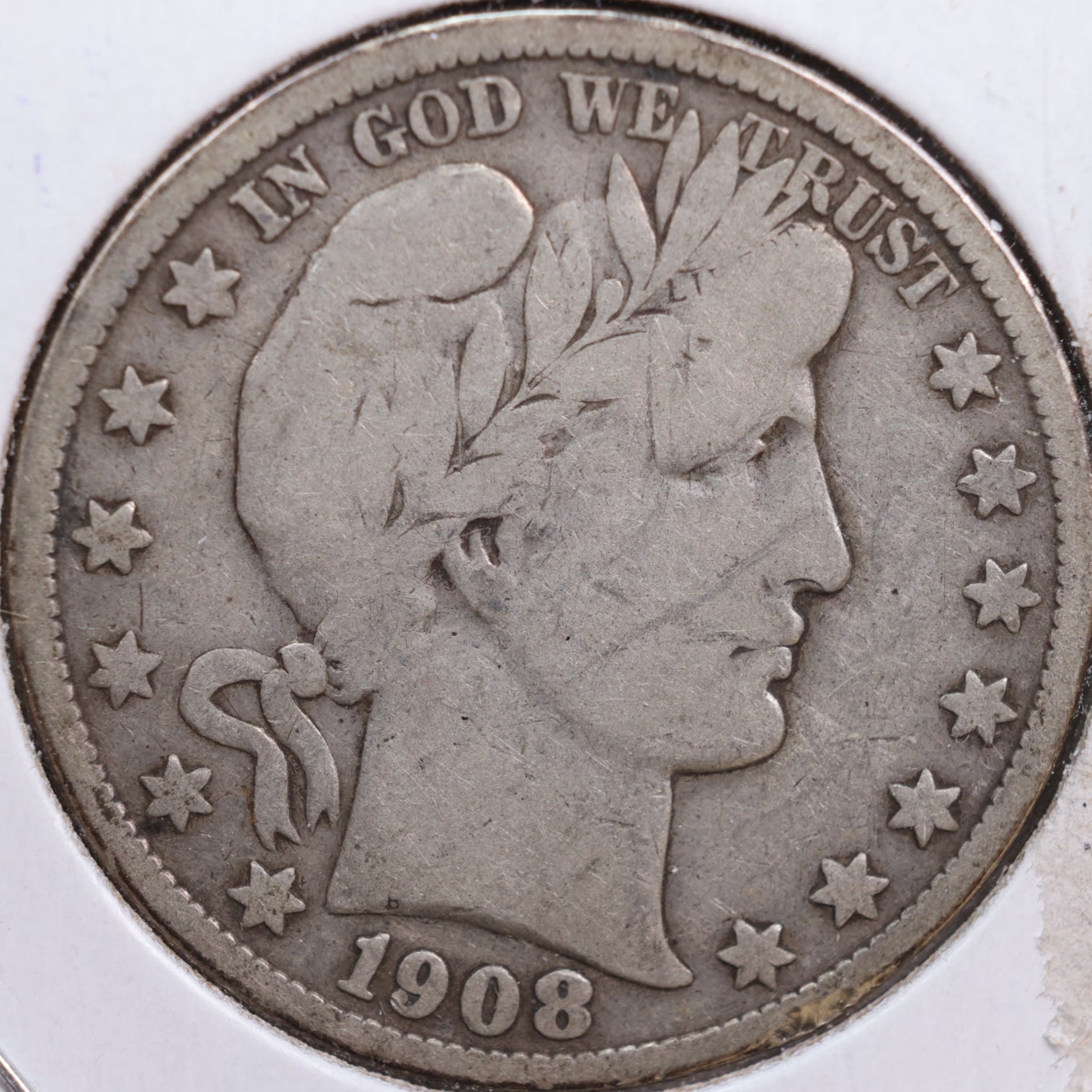 1908-S Barber Half Dollar, Very Good Circulated Coin, Store #HR0604
