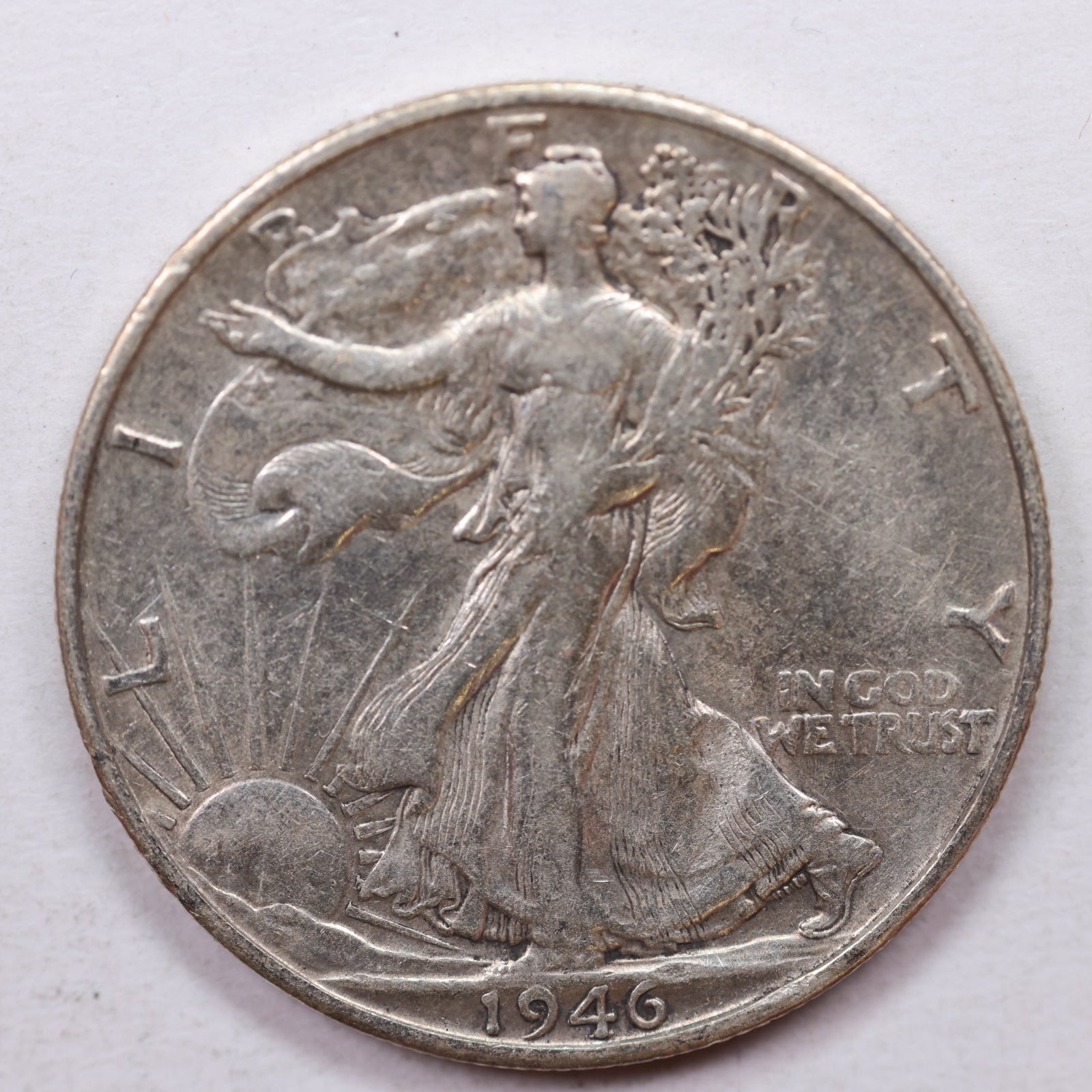 1946-S Walking Liberty Silver Half Dollar, Very Fine+ Circulated Coin, Store #HR0025