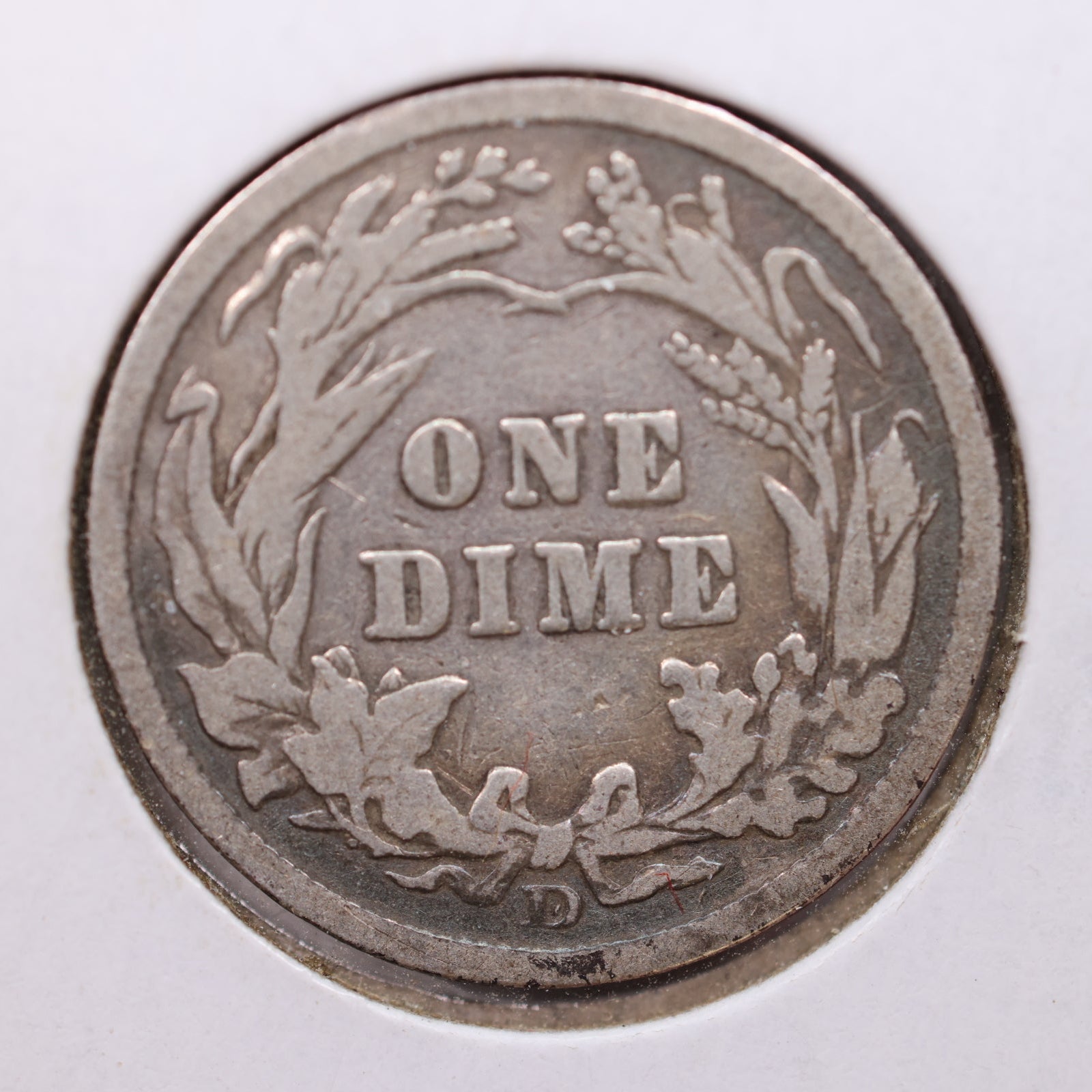 1908-D Barber Dime, Very Good+ Circulated Coin, Store #DE656