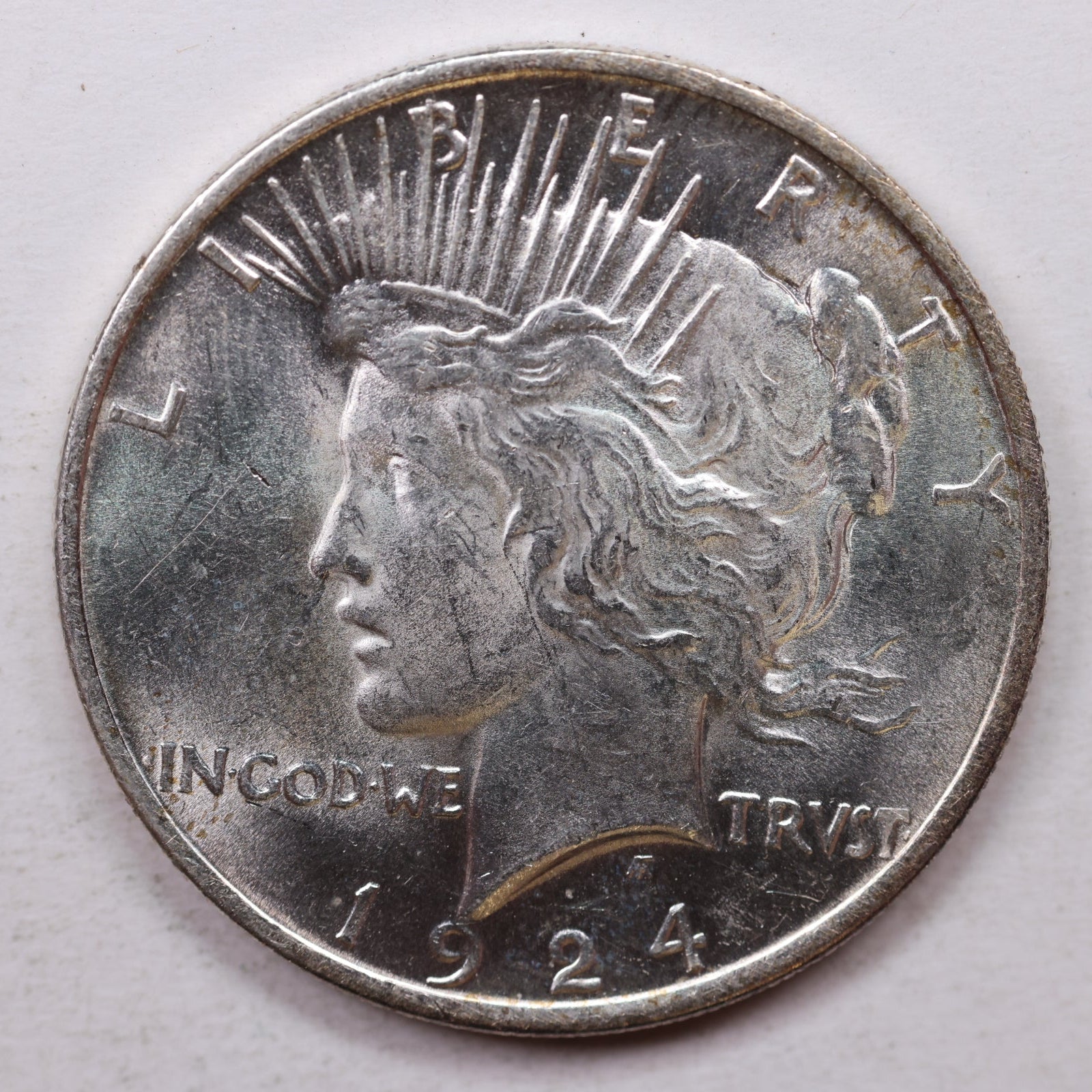 1924 Peace Silver Dollar, Uncirculated Condition, Mint State, Store Sale #DR0018.