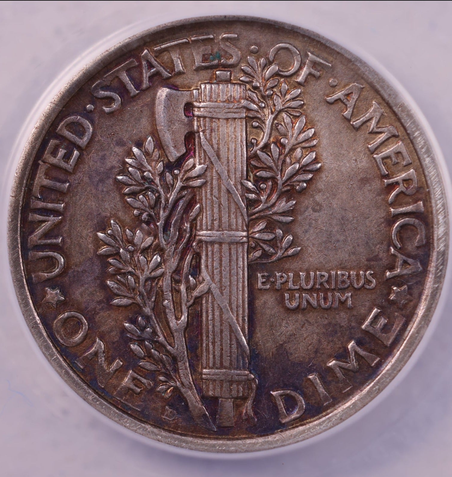 1921-D Mercury Silver Dime., ANACS AU53, Store #586