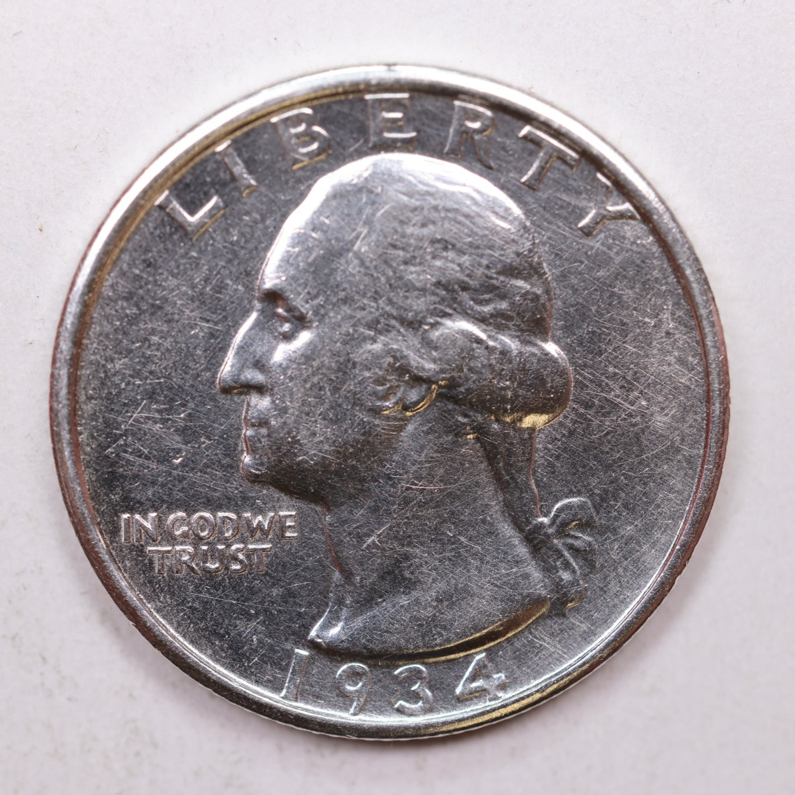 1934-D Washington Silver Quarter, About Uncirculated Coin, Store Sale #QR800.