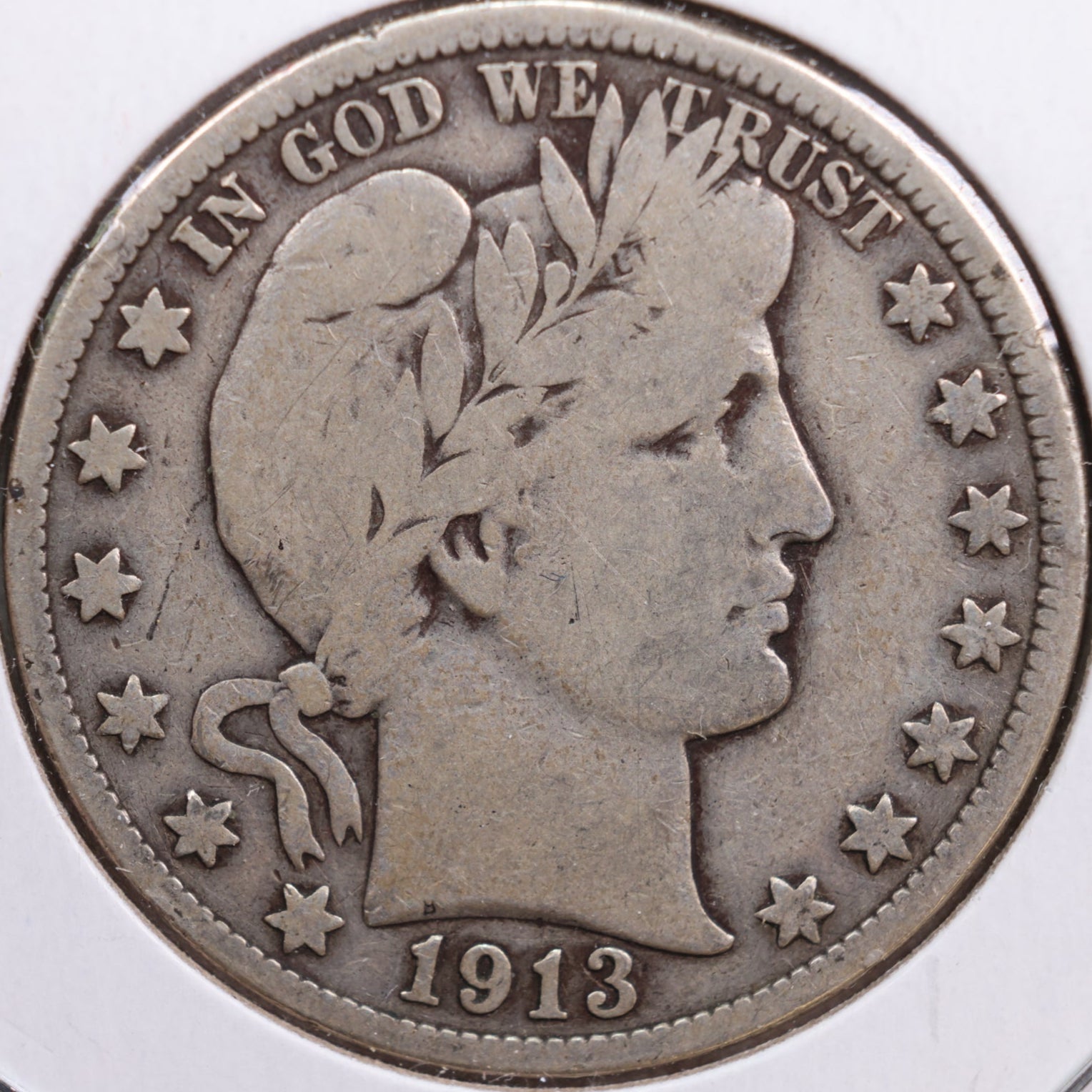 1913 Barber Half Dollar, Very Good Circulated Coin, Store #HR0553