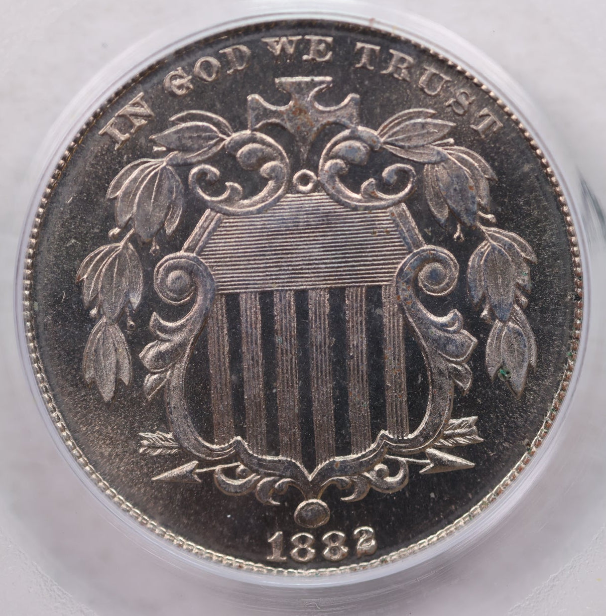 1882 Shield Nickel, Choice Proof Strike, PCGS PR65, Store #GNL001
