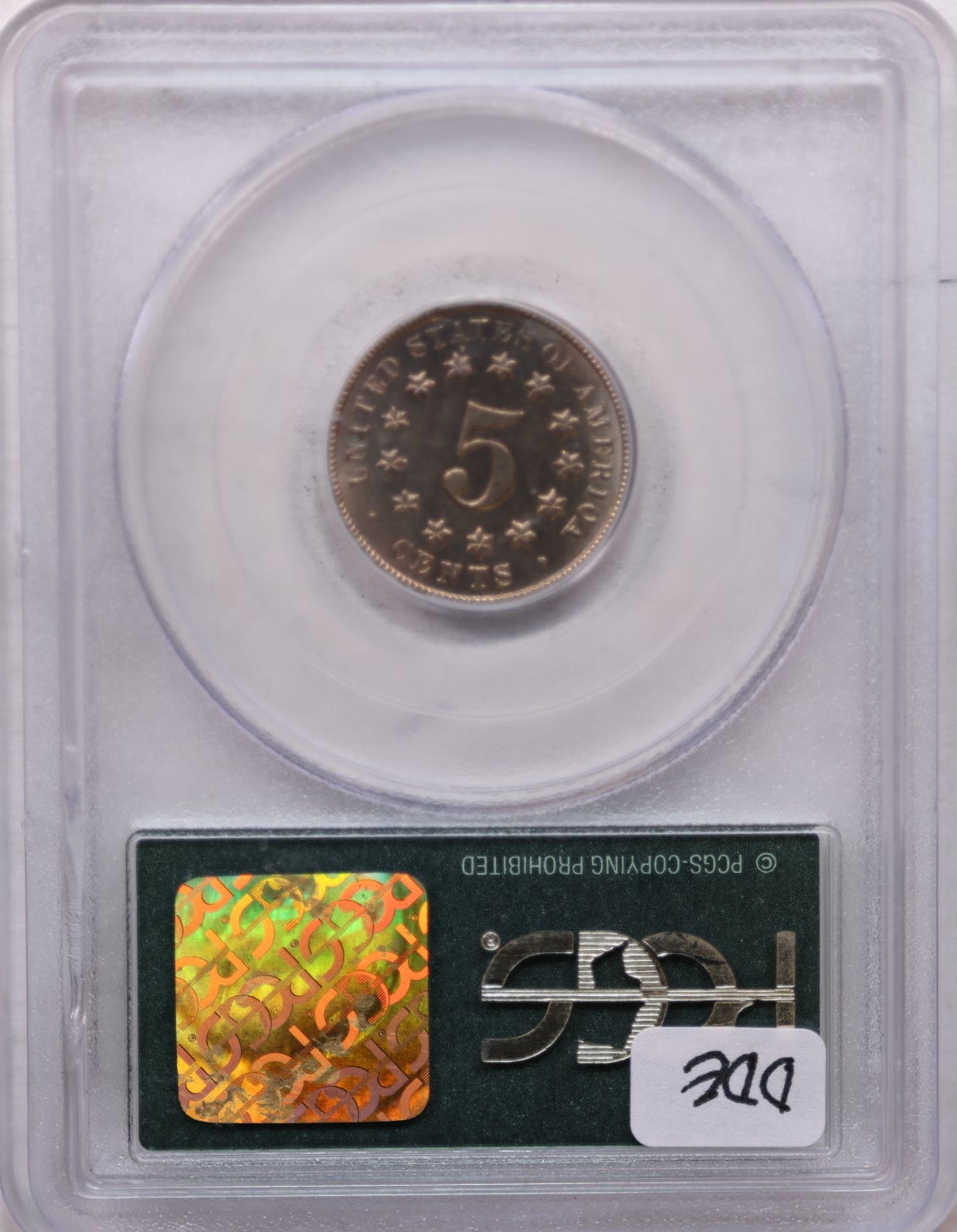 1875 Shield Nickel, Choice Business Strike, PCGS MS62, Store #GNL002