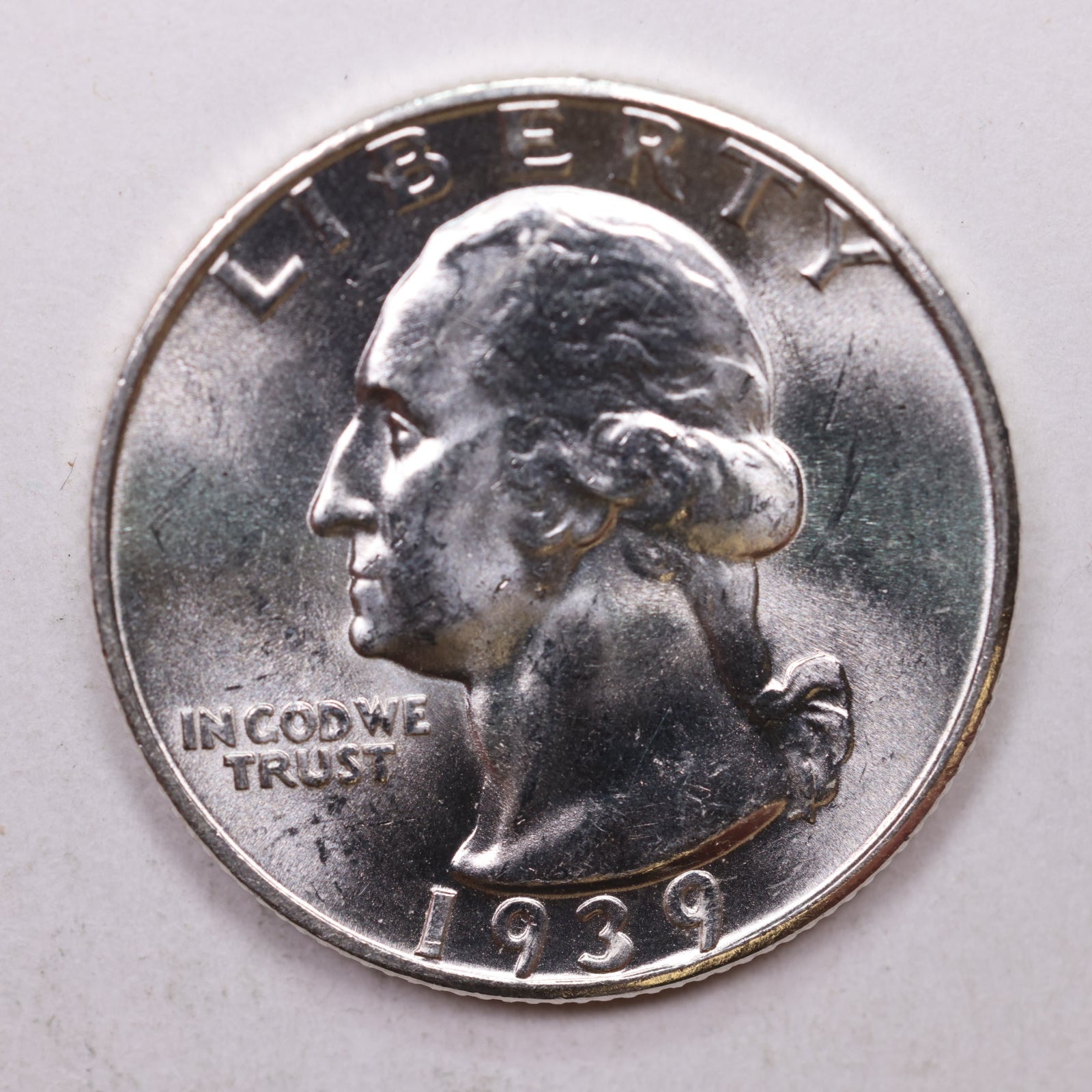 1939-D Washington Silver Quarter, Gem Uncirculated Coin, Store Sale #QR812.