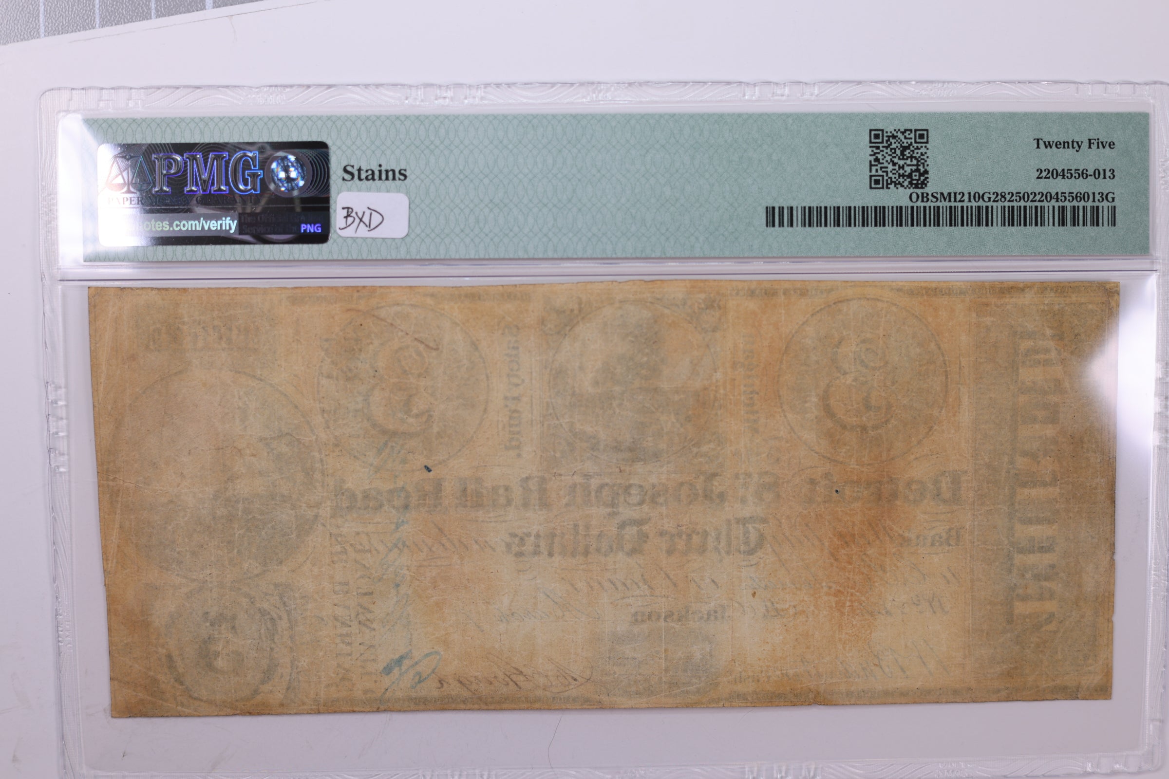 1830's-40's $3., Obsolete Currency., Jackson, MI., PMG Graded VF25., Store #GMI025