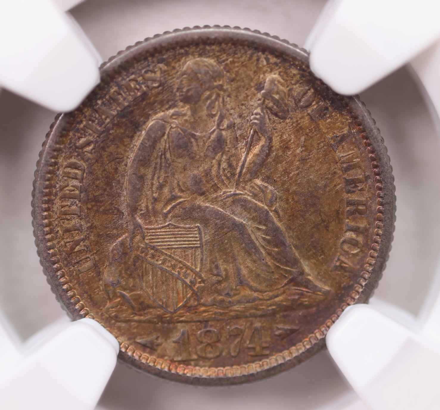 1874 Seated Liberty Silver Dime, NGC Certified MS-64, Store Sale #GDE015.