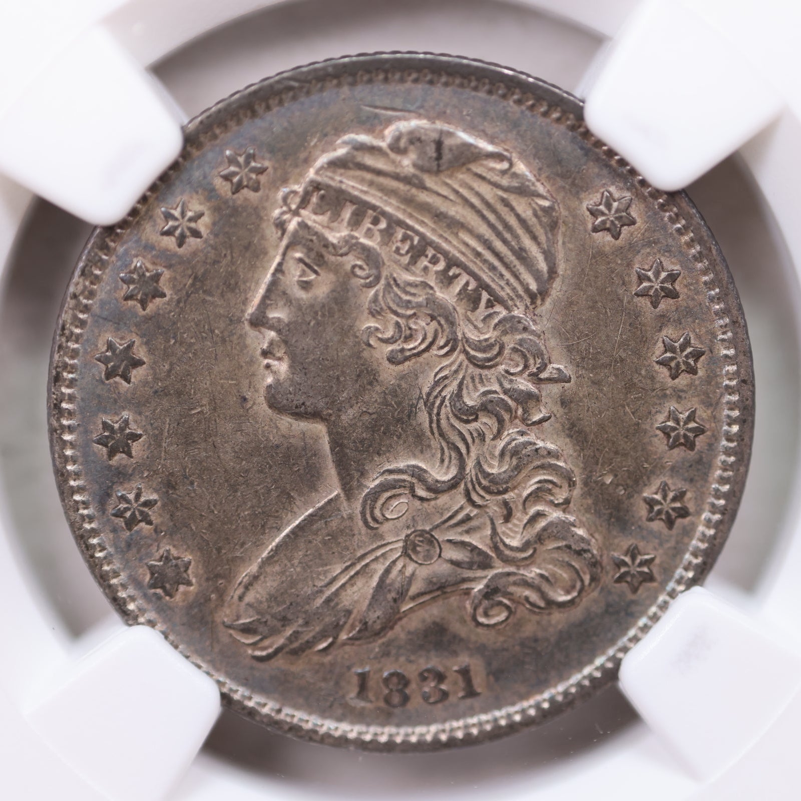 1831 Cap Bust Quarter, 'Small Letters', 'B-1', NGC AU-58. Store #GQR001.