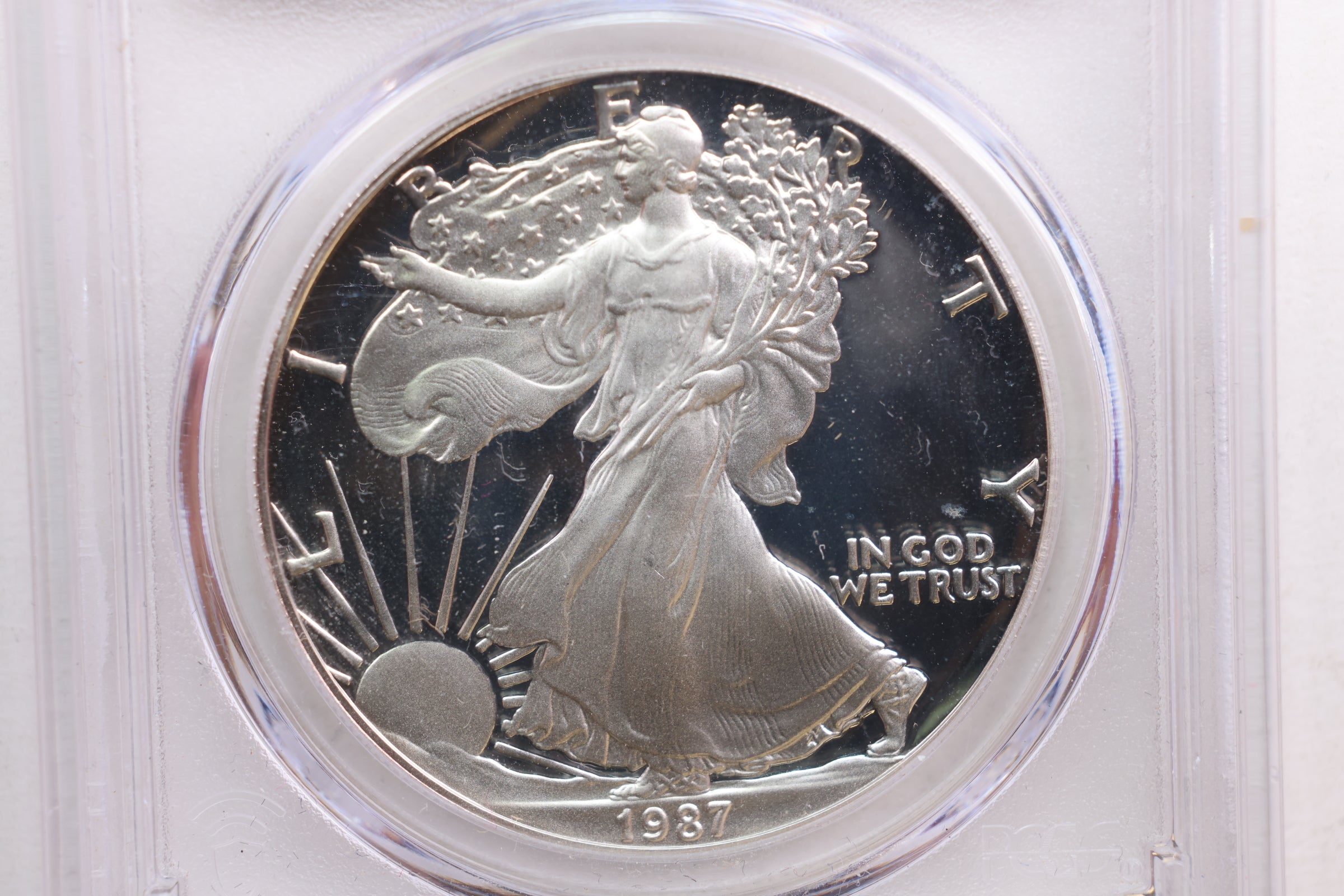 1987-S American Silver Eagle, Proof Strike, PCGS PR-70, Store SALE #AE0207.