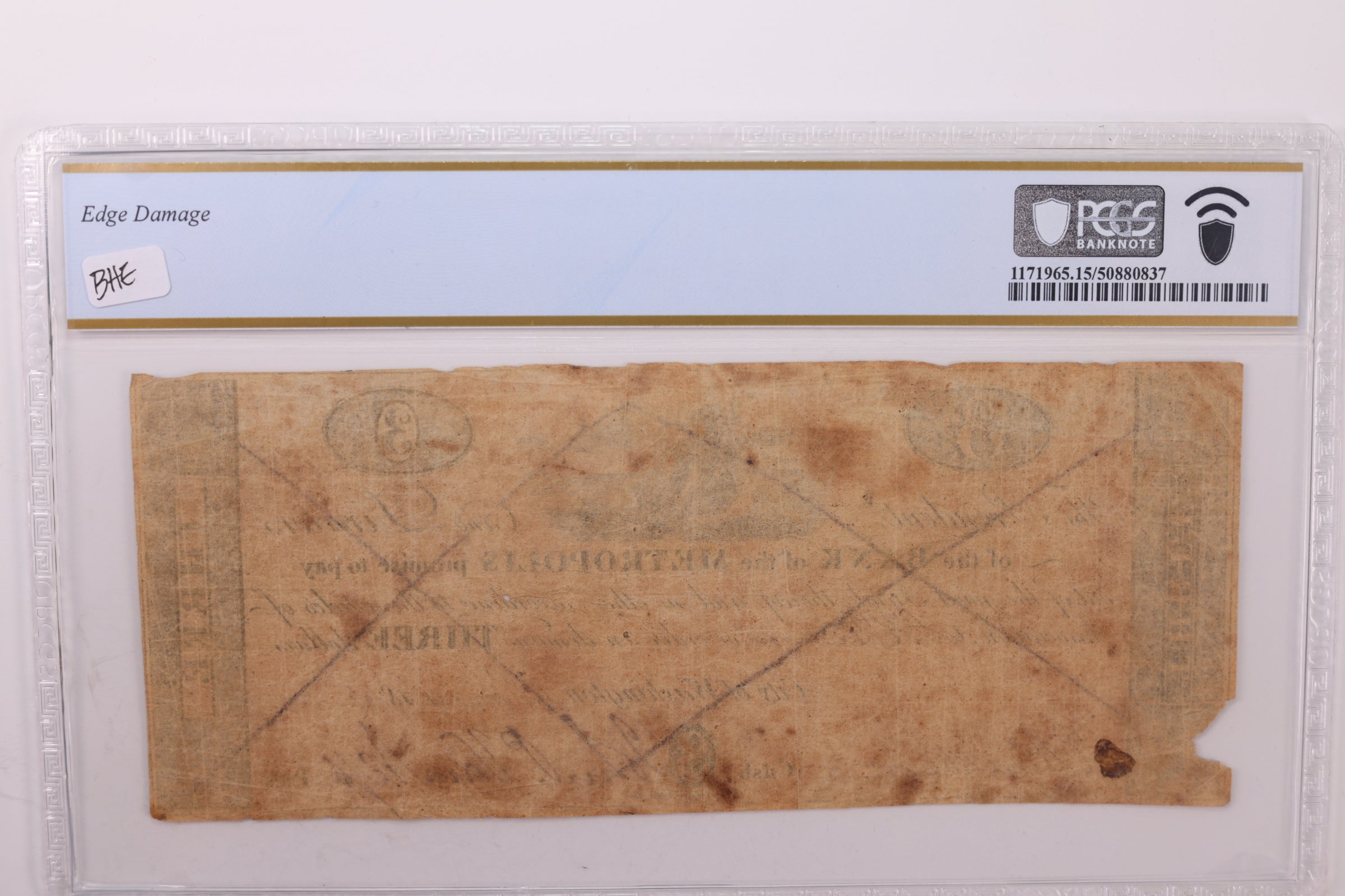 1815 $3., Obsolete Currency., Washington, D.C., "COUNTERFEIT"., PCGS F15., Store #GDC007