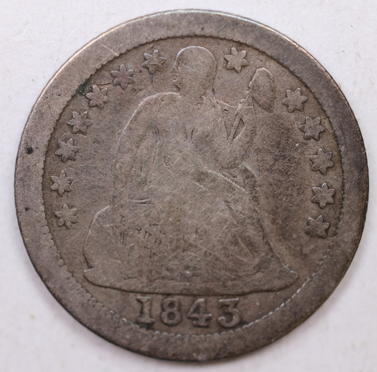 1843-O Seated Liberty Dime, Collectible Circulated Coin, Store Sale #DE683.