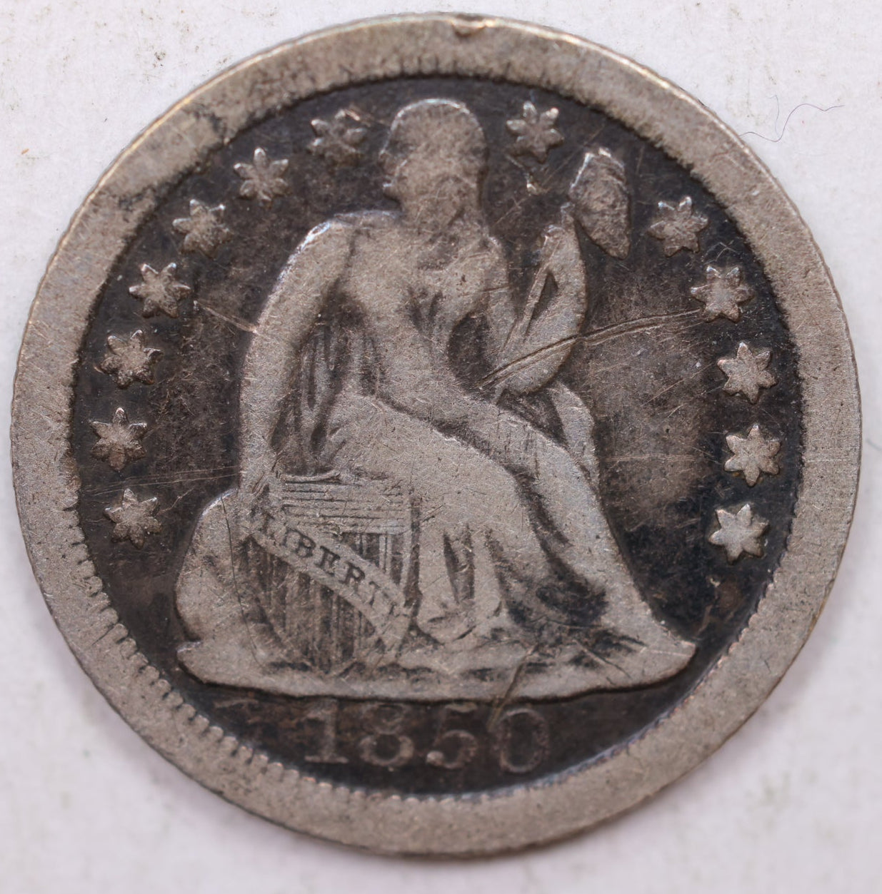 1850-O Seated Liberty Dime, Collectible Circulated Coin, Store Sale #DE693.