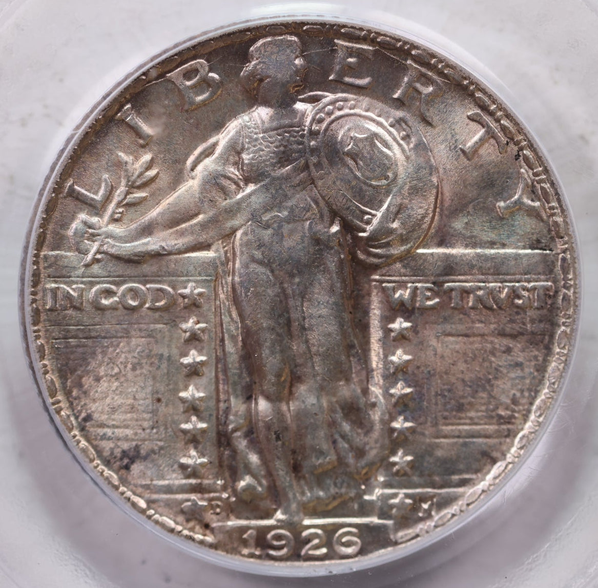 1926-D Standing Liberty Silver Quarter, WHITE!, PCGS Grading MS64, Store# GQR030.