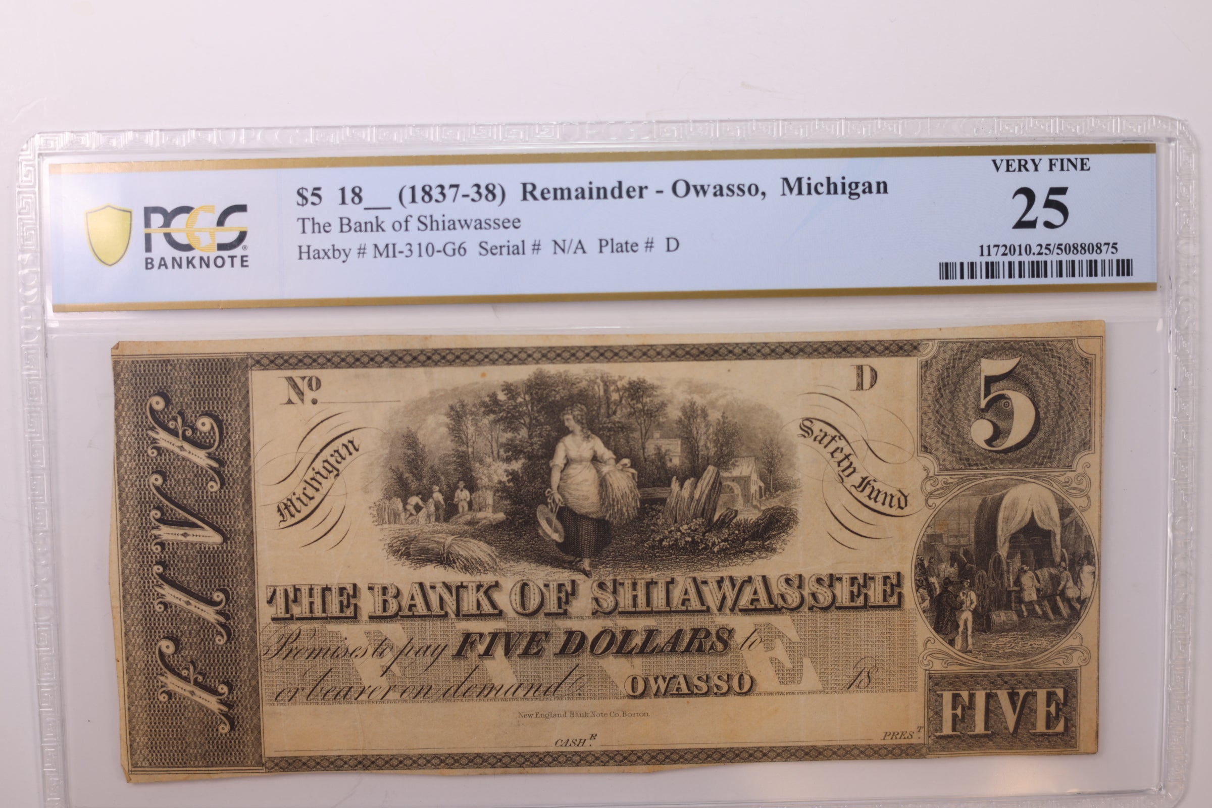 18__ $5, OWASSO, MI., Obsolete Currency., PCGS VF-25., STORE #GMI054