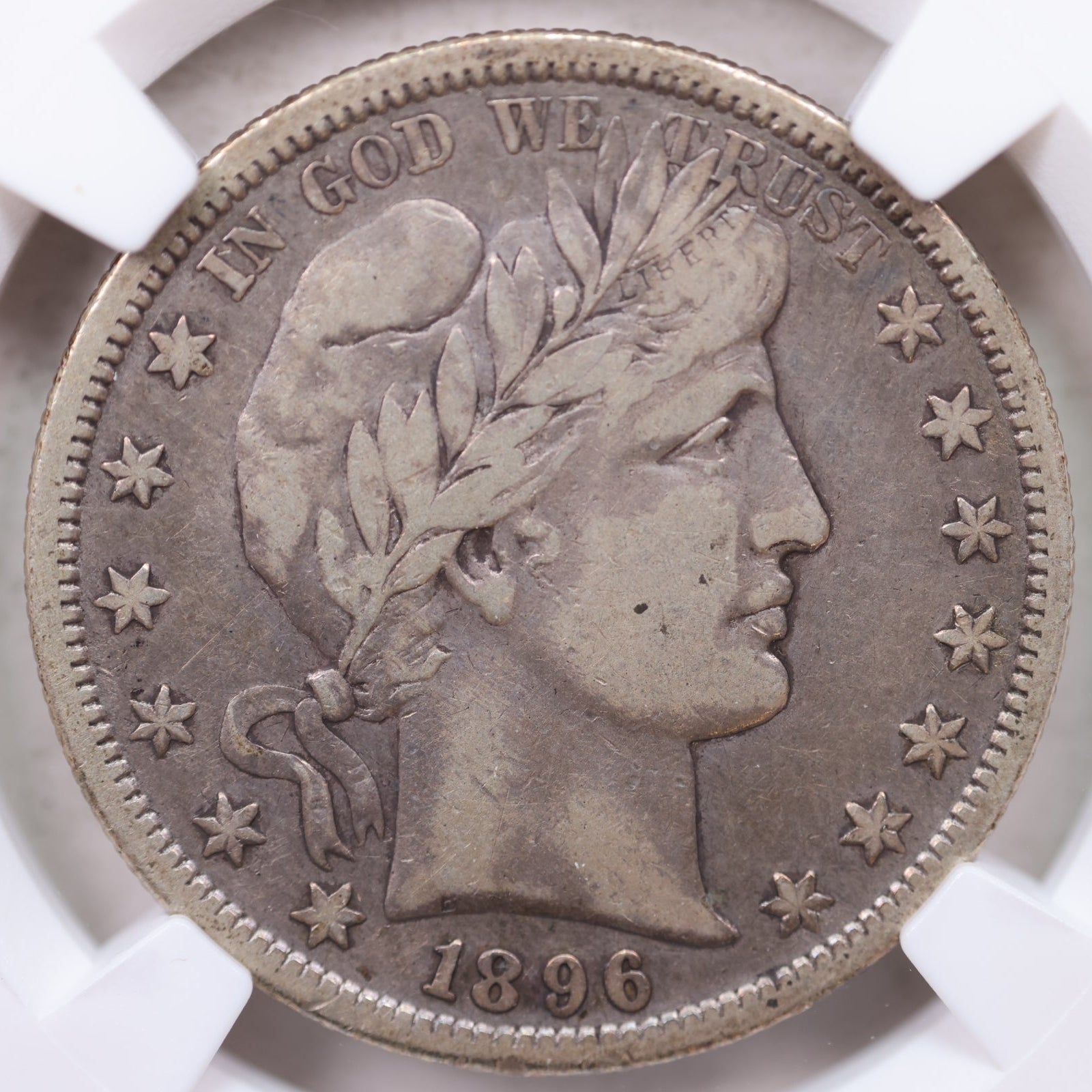 1896-S Barber Silver Half Dollar, Circulated Coin, NGC VF-20. Store Sale #GHR118.