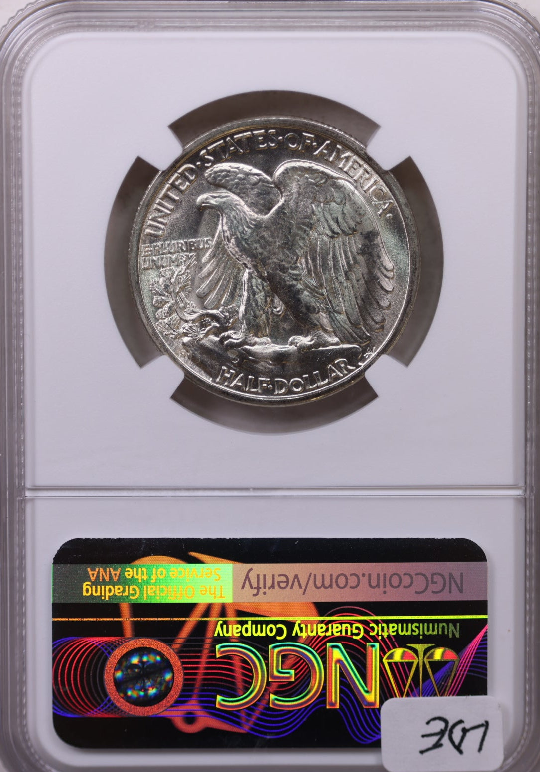 1943-S Walking Liberty Silver Half Dollar, Mint State, NGC MS-66. Store #GHR124.