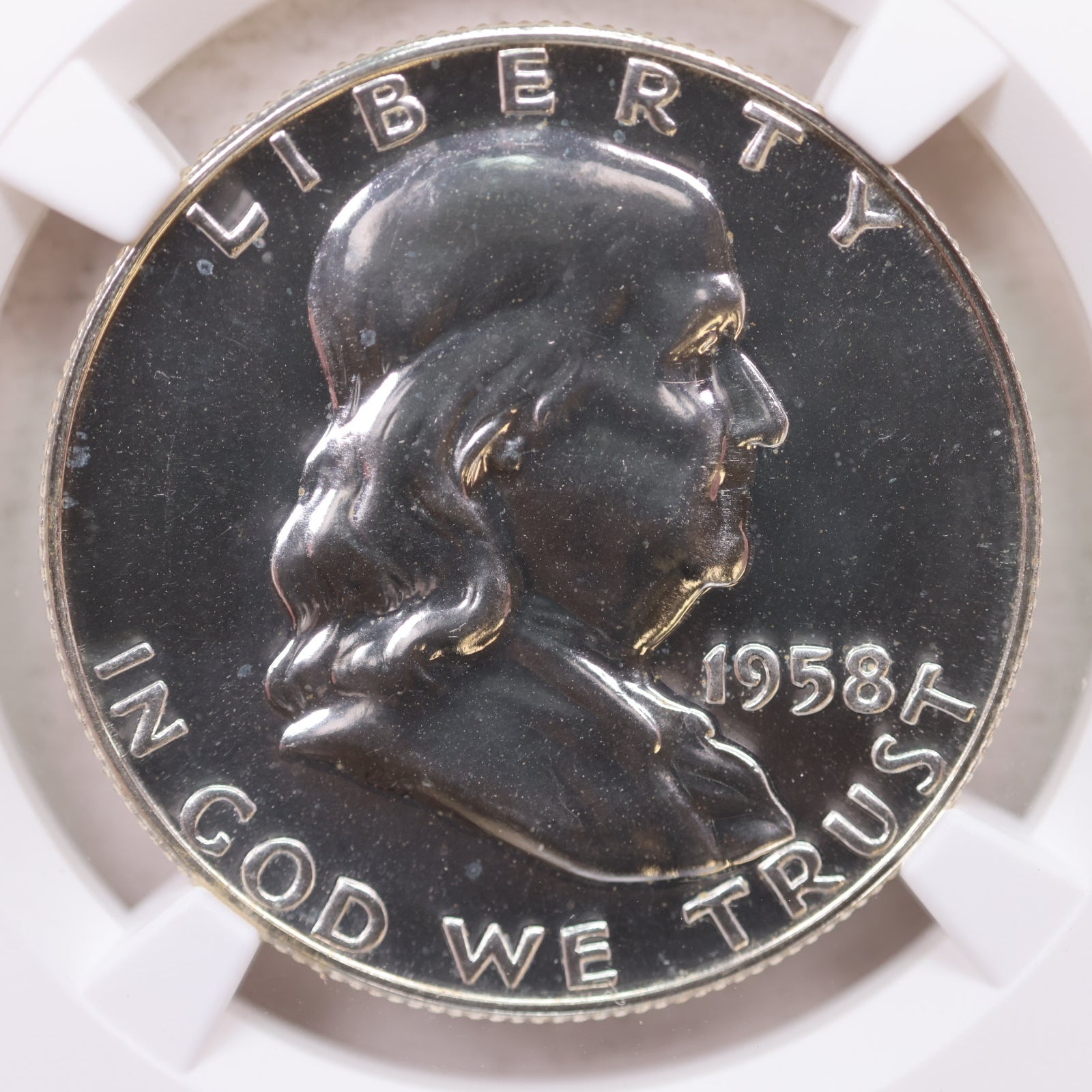 1958 Franklin Half Dollar, Gem Proof Strike, NGC PF 67, Store #GHR133