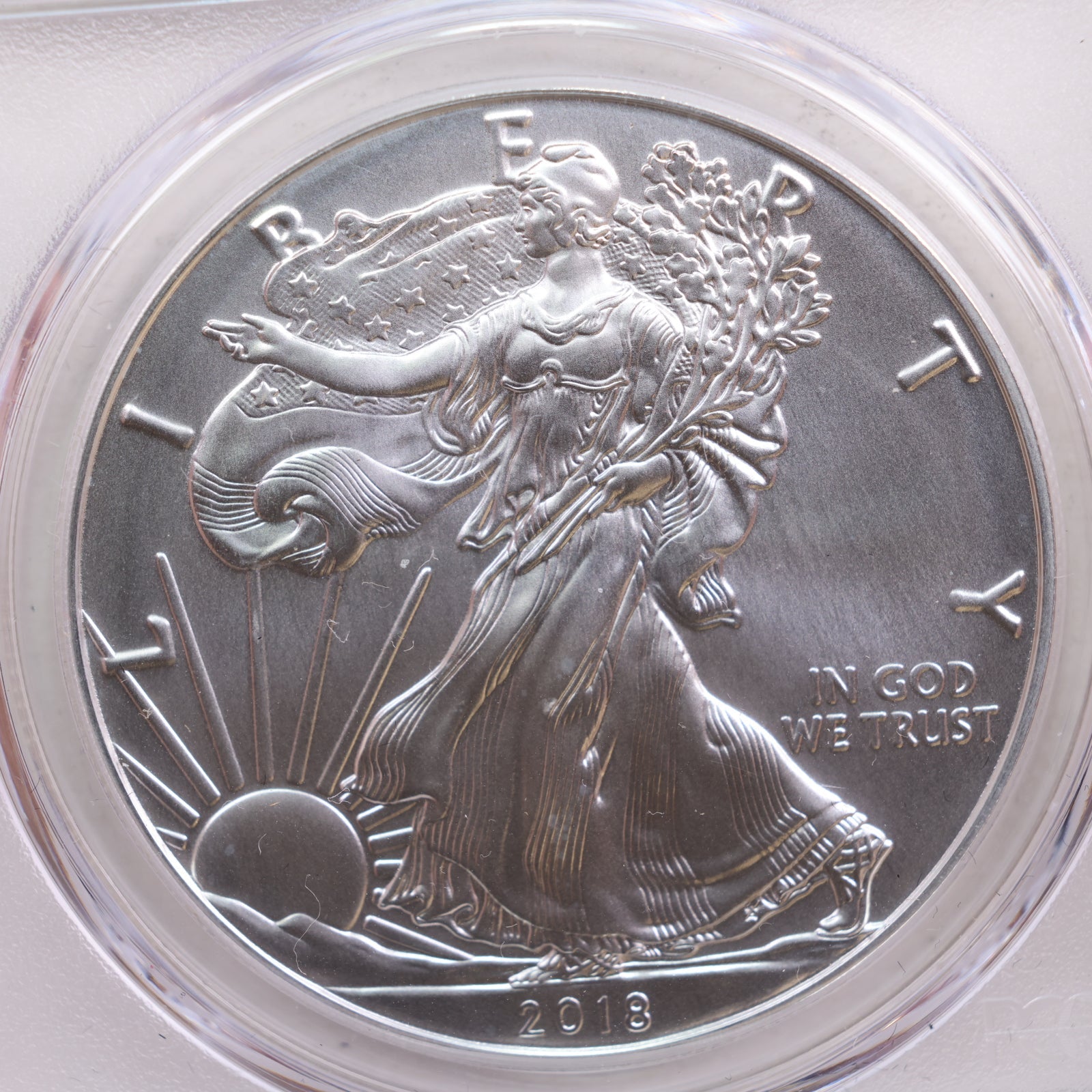 2018-W American Silver Eagle, Burnished Strike, PCGS Premier MS-70, Store #AE0227
