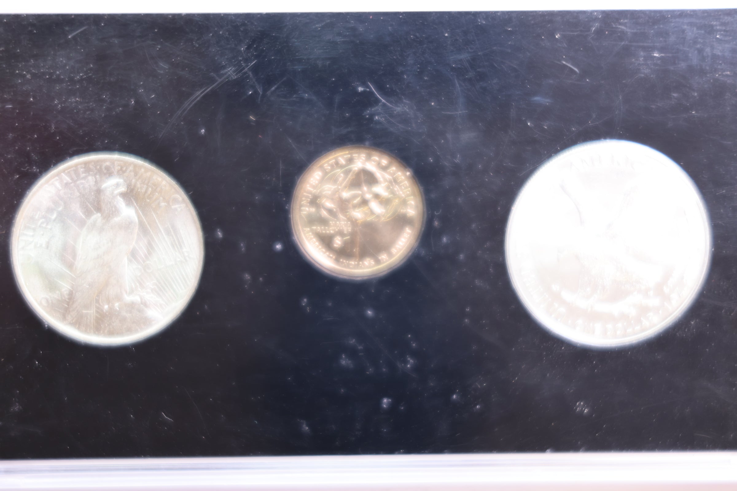 United States Dollars, One Hundred Years, 3 Dollar Set, In Capital Holder, Store# AE0230.