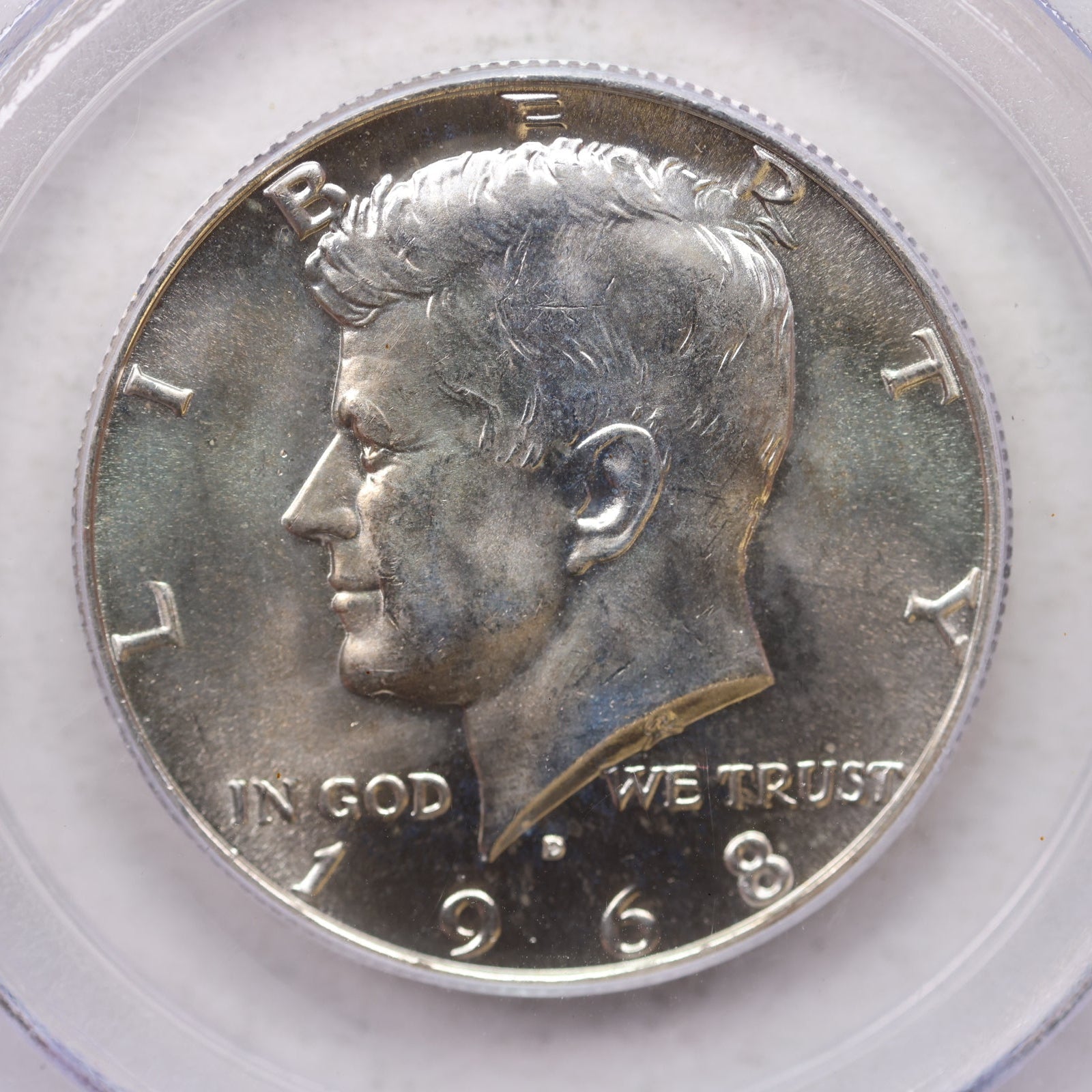 1968-D Kennedy Silver Clad Half Dollar, Uncirculated Coin, PCGS MS-66, Store #GHR143.
