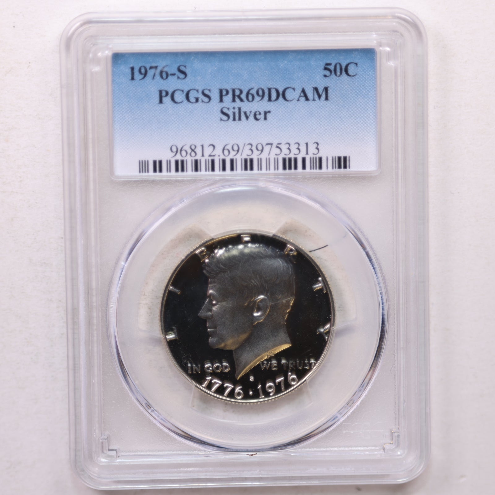 1976-S Kennedy Silver Clad Half Dollar, Proof Coin, PCGS PR-69, Store #GHR154.