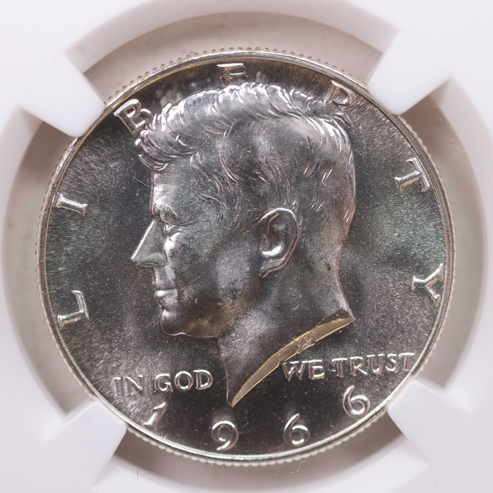 1966 Kennedy Silver Clad Half Dollar, Uncirculated Coin, NGC MS-66, Store #GHR157.