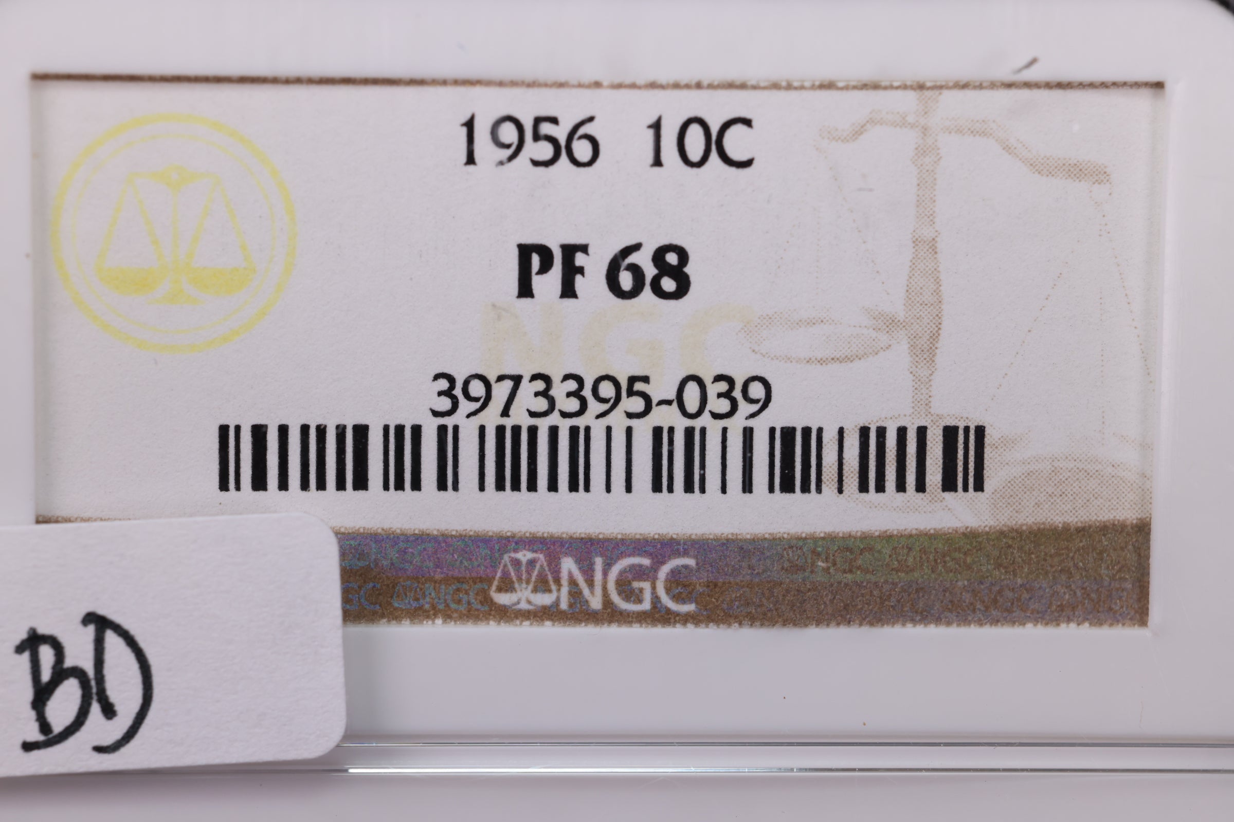 1956 Roosevelt Proof Silver Dime., NGC Graded PF-68. Store #30009