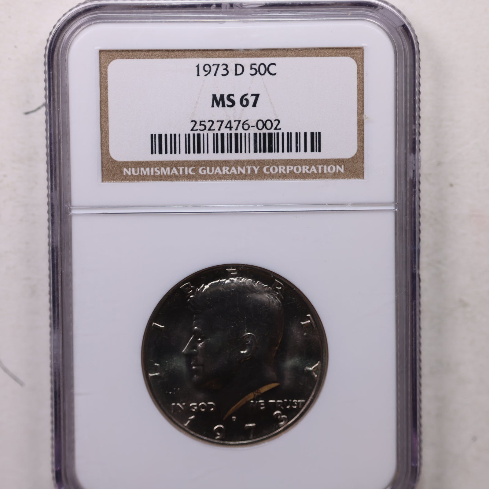 1973-D Kennedy Clad Half Dollar, Uncirculated Coin, NGC MS-67, Store #GHR165.